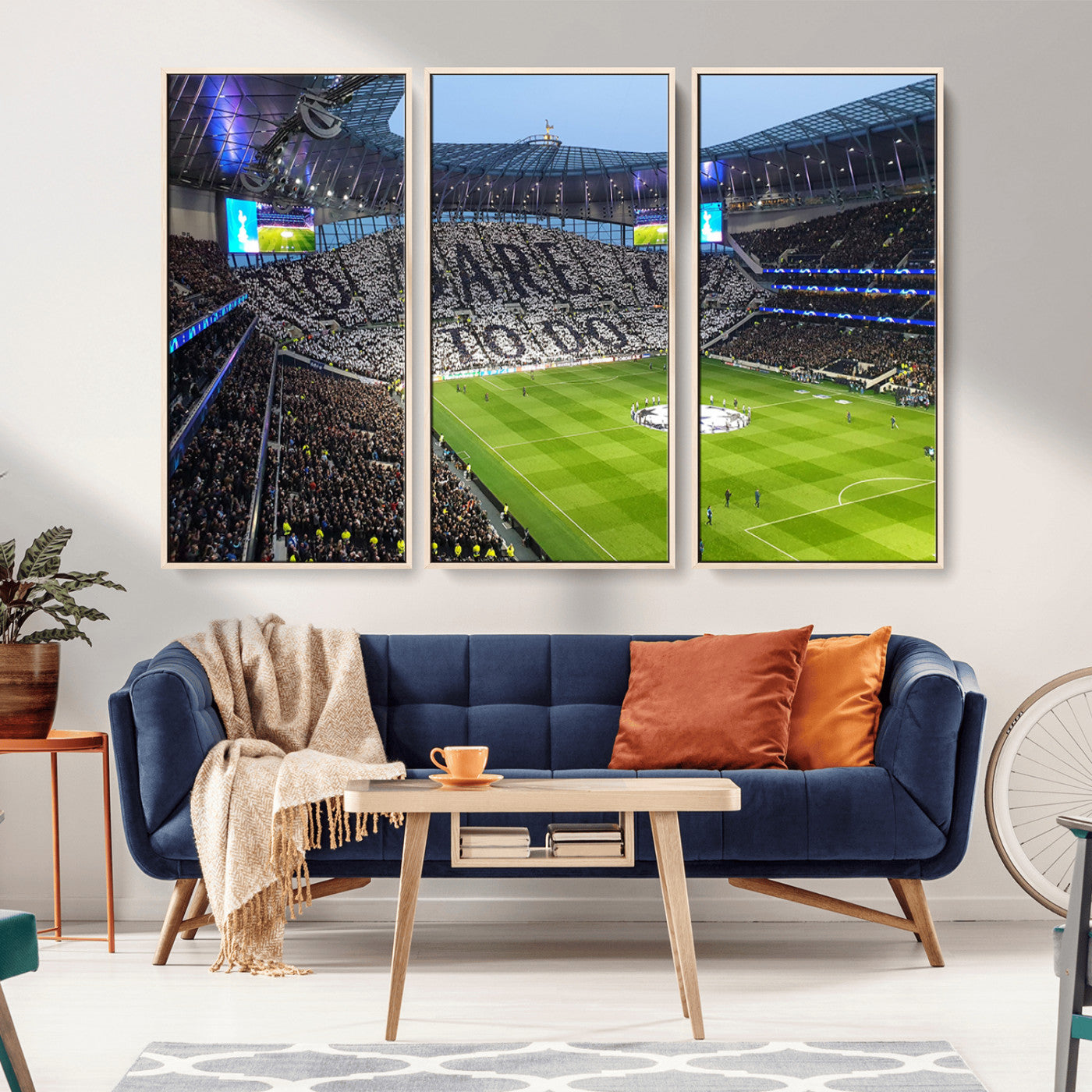 -Tottenham Hotspur Stadium Canvas Print, Match Day Triple Canvas Wall Art - Premier League Football