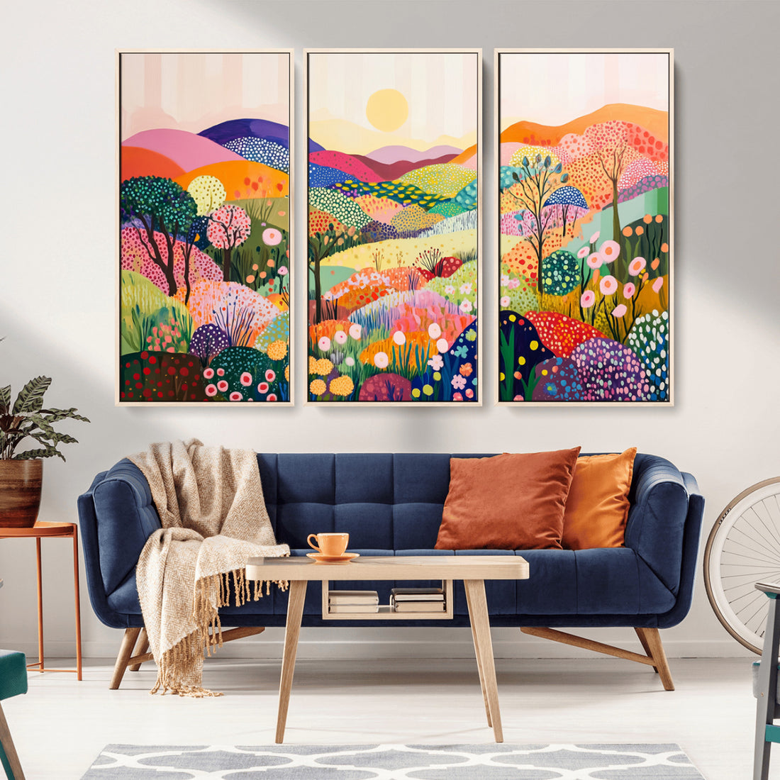 Yayoi Kusama 1986 Wall Art Print, Yayoi Kusama Wabi Sabi Japanese Abstract Landscape Canvas