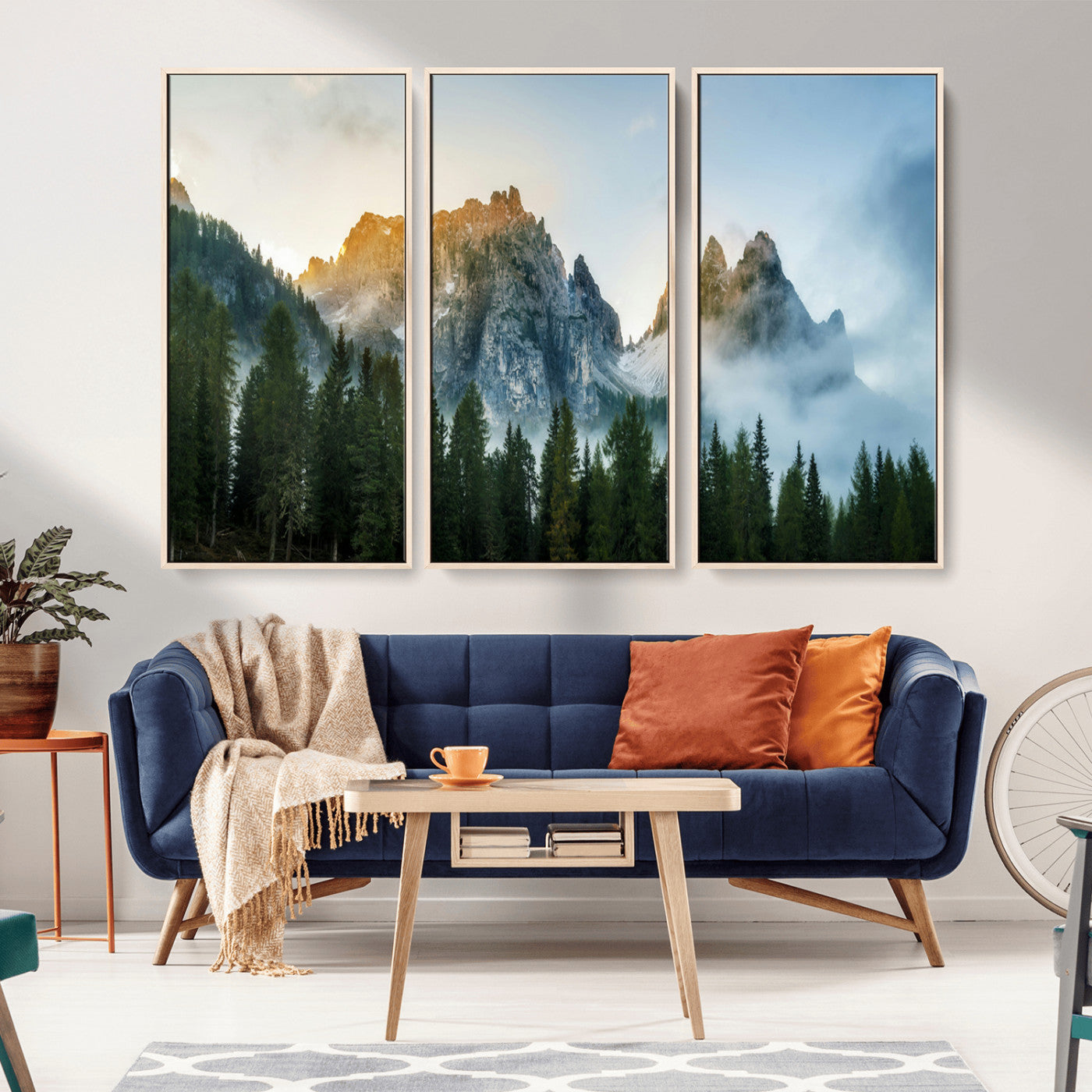 21145440-MGV-CV-36X24-Wilderness Wall Art Canvas Print – Misty Forest Nature Landscape Photography Rustic Scenic Artwork for Home, Office