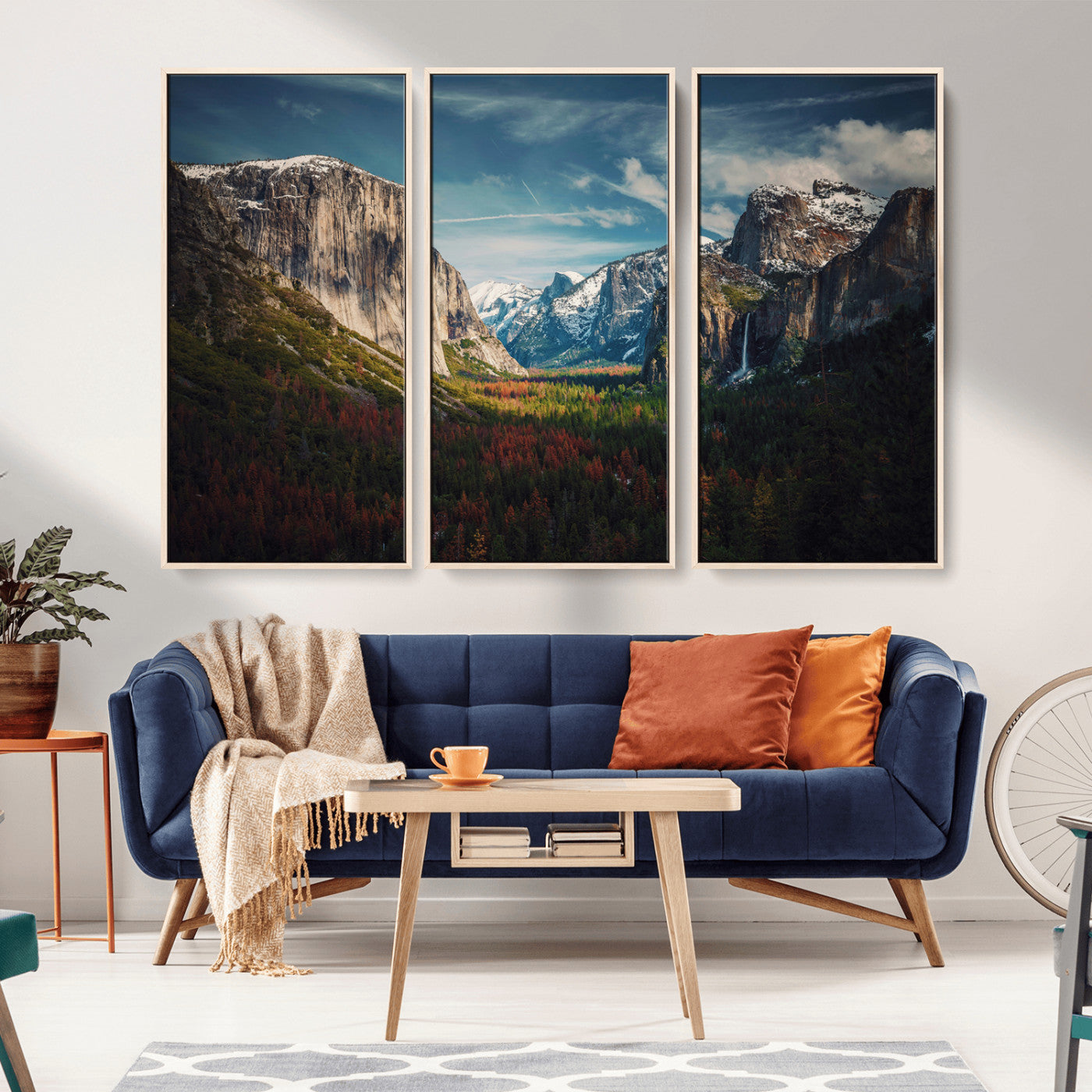 -Yosemite National Park Wall Art Canvas Print, Framed Mountain Landscape Art Picture Print, El Capitan Perfect Rustic Farmhouse Decor Artwork
