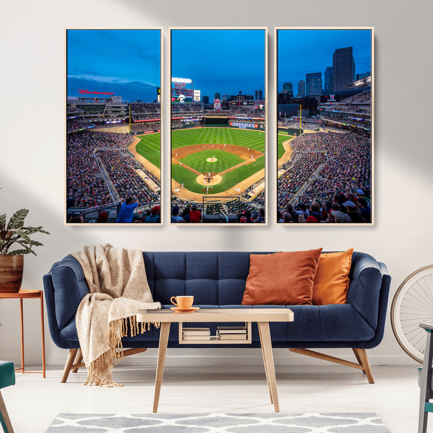 77273035-MGV-CV-36X24-Target Field Stadium Wall Art Canvas Print – Minnesota Twins Baseball Team Iconic Ballpark Scene for home, office