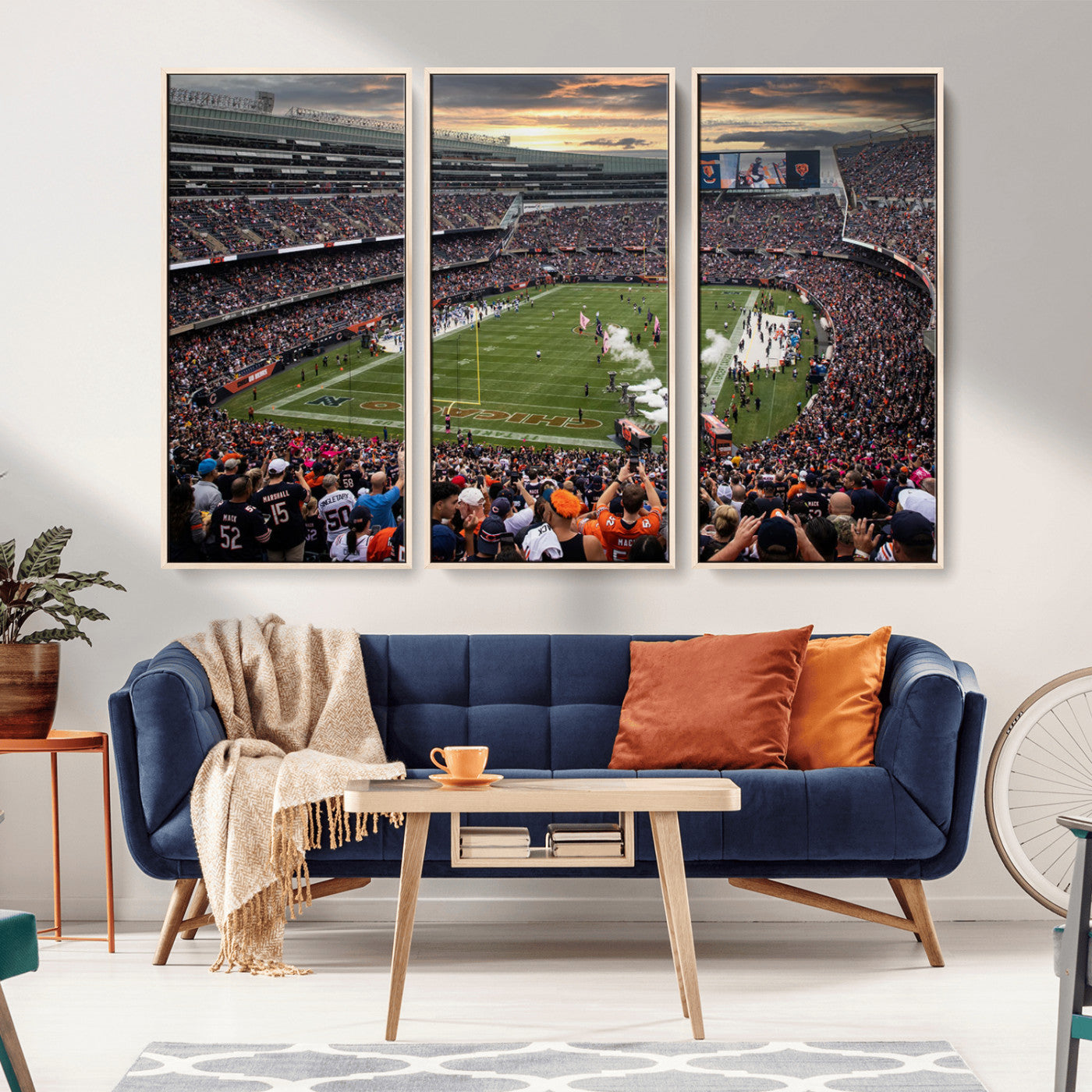 87578930-MGV-CV-36X24-Chicago Bears Soldiers Field Wall Art Canvas Print – Framed Football Stadium Artwork for Home, Office, Living Room
