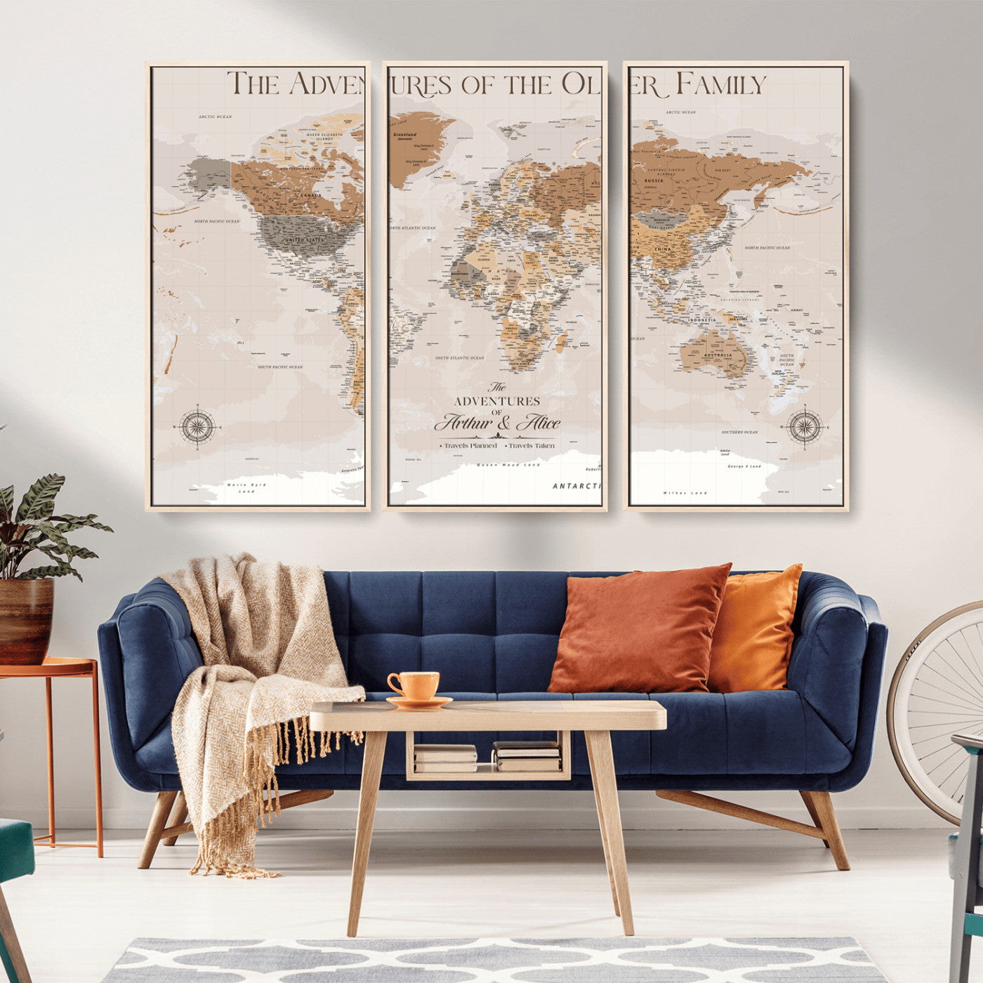 -Personalized Push Pin World Map Canvas – Custom Framed Travel Tracker Wall Art, Large Adventure Map with Pins for Home, Office