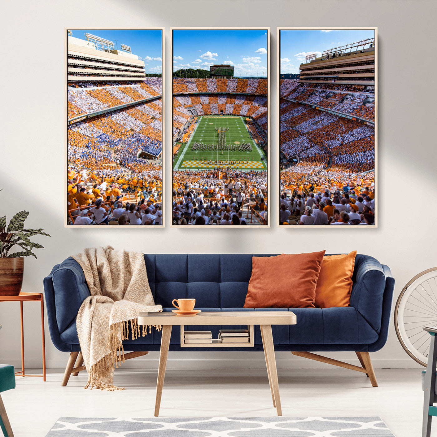 64238859-MGV-FC-48X32-3P-Tennessee Neyland Stadium Wall Art, Sports Arena Canvas Print, Panoramic Stadium Artwork for Home, Office