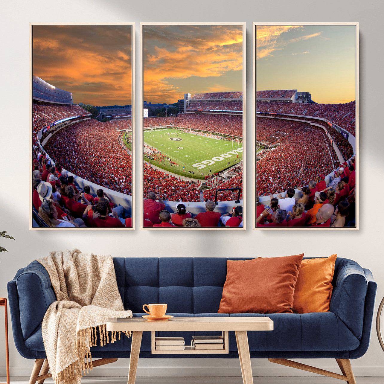 73680988-MGV-FC-48X32-3P - Dooley Stadium Wall Art, Sports Arena Canvas Print, Dooley Field Sanford Stadium Artwork for Home, Office