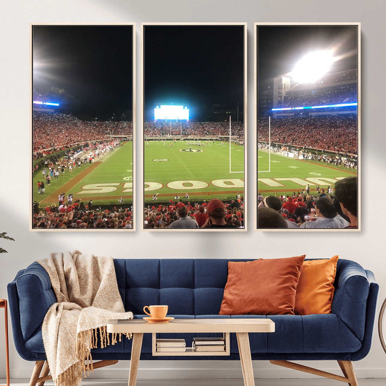 16230786-MGV-FC-48X32-3P - Dooley Stadium Wall Art, Sports Arena Panoramic Canvas Print, Modern Stadium Landscape Artwork for Home, Office