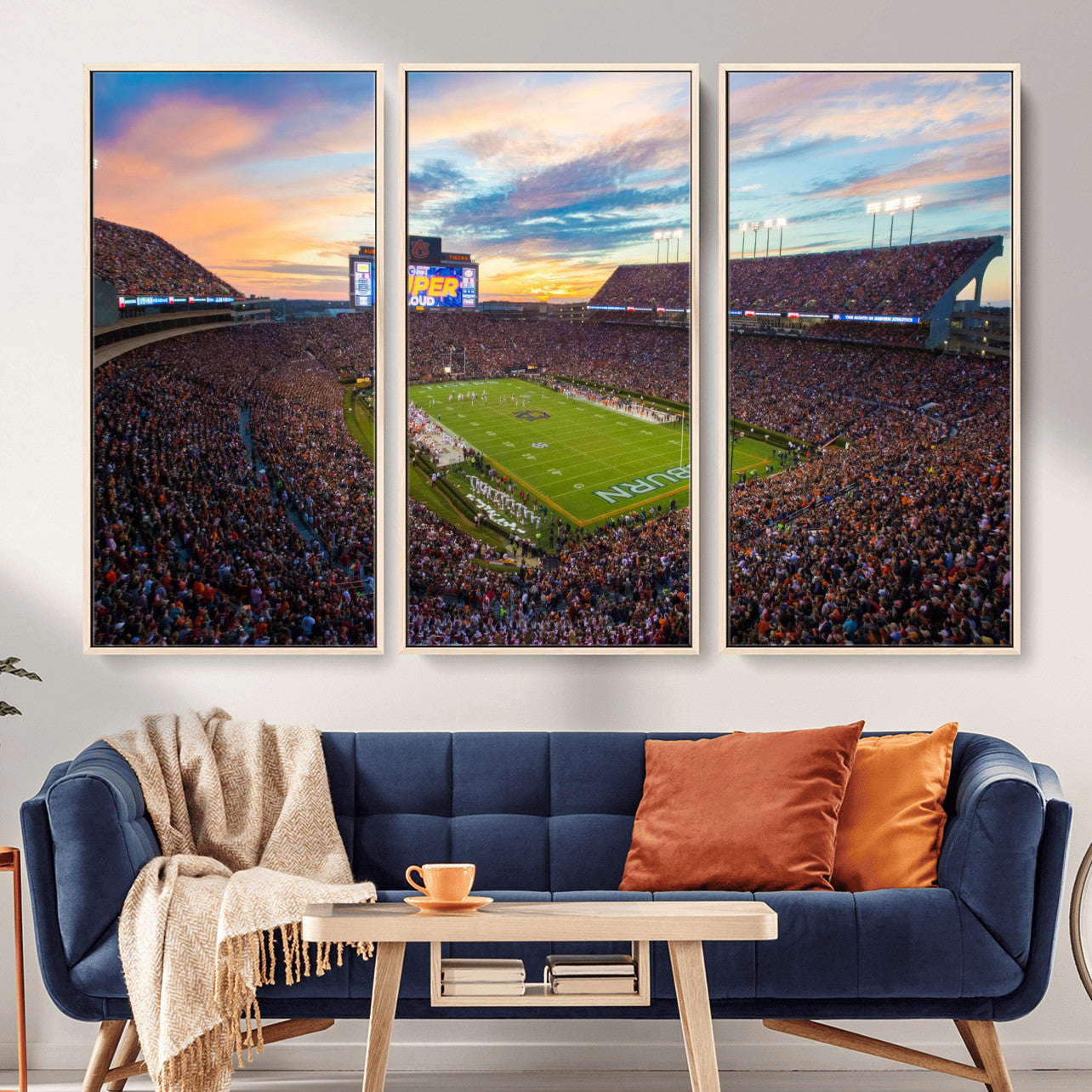 29755746-MGV-CV-36X24-Jordan-Hare Stadium Wall Art Canvas Print, Football Stadium Aerial View, College Sports Art for Man Cave or Game Room