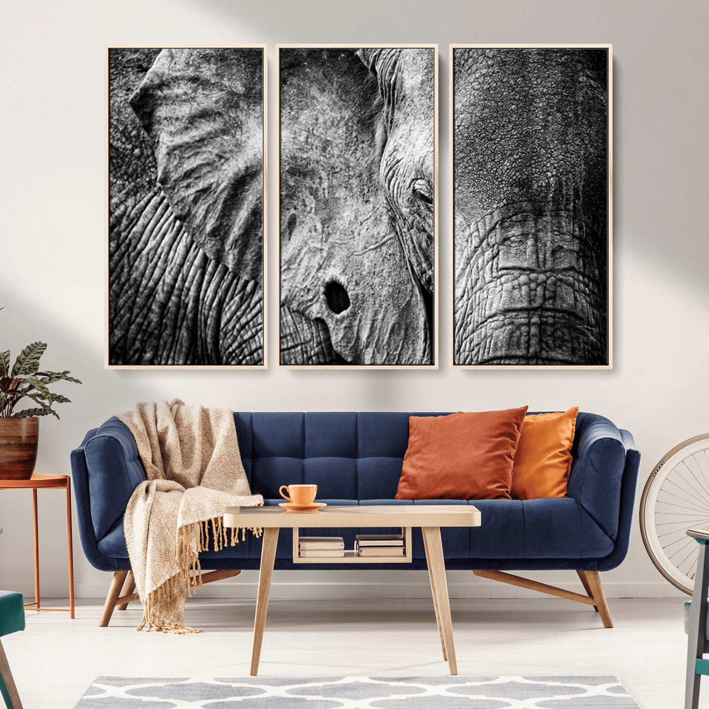 -Wild Old Elephant Wall Art Canvas Print