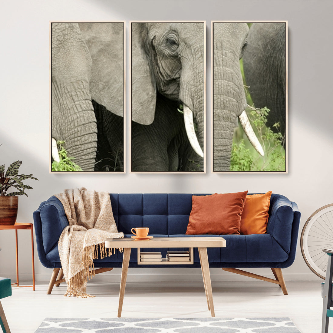 Wild Elephant Wall Art Canvas Print
