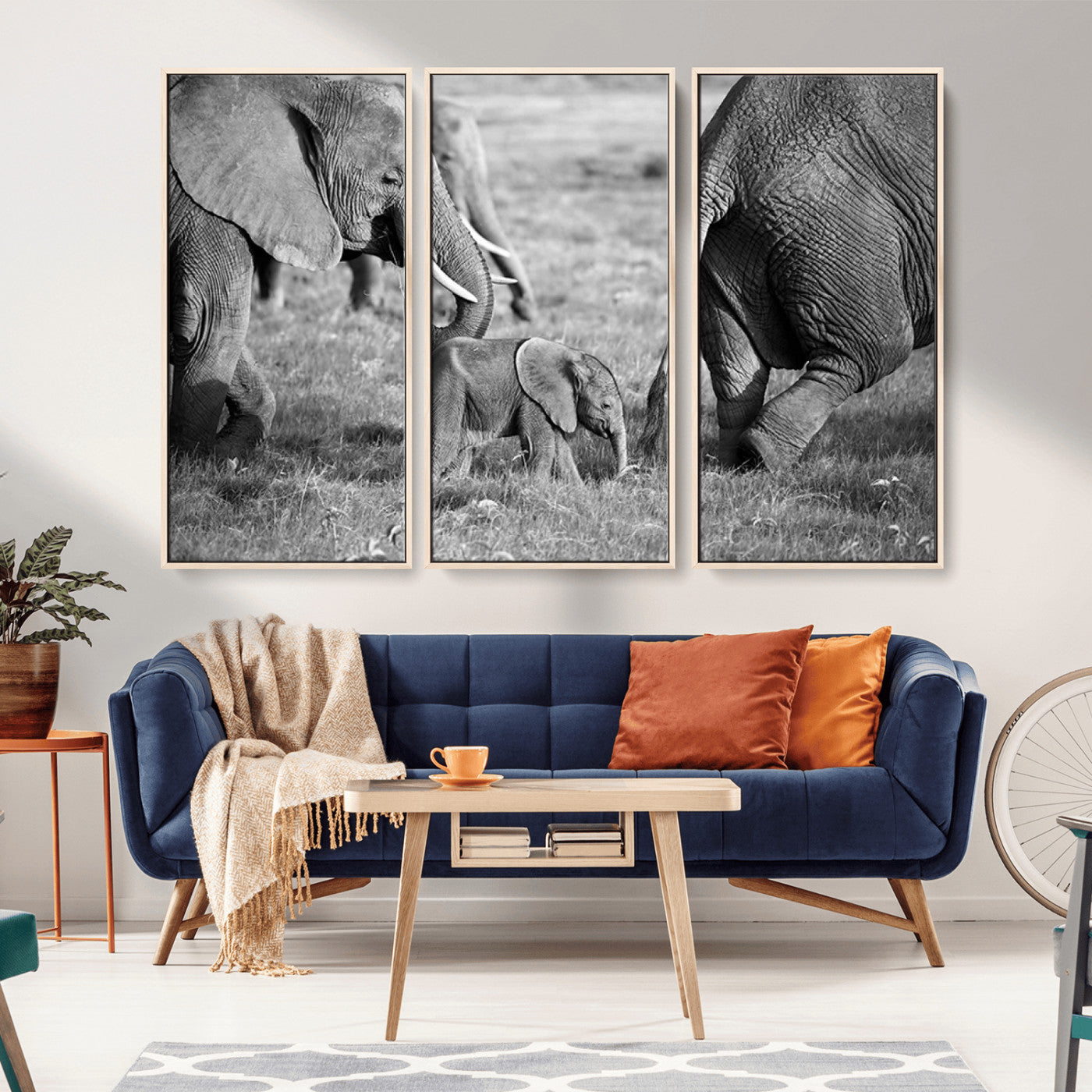 -Wild Elephant Wall Art Canvas Print
