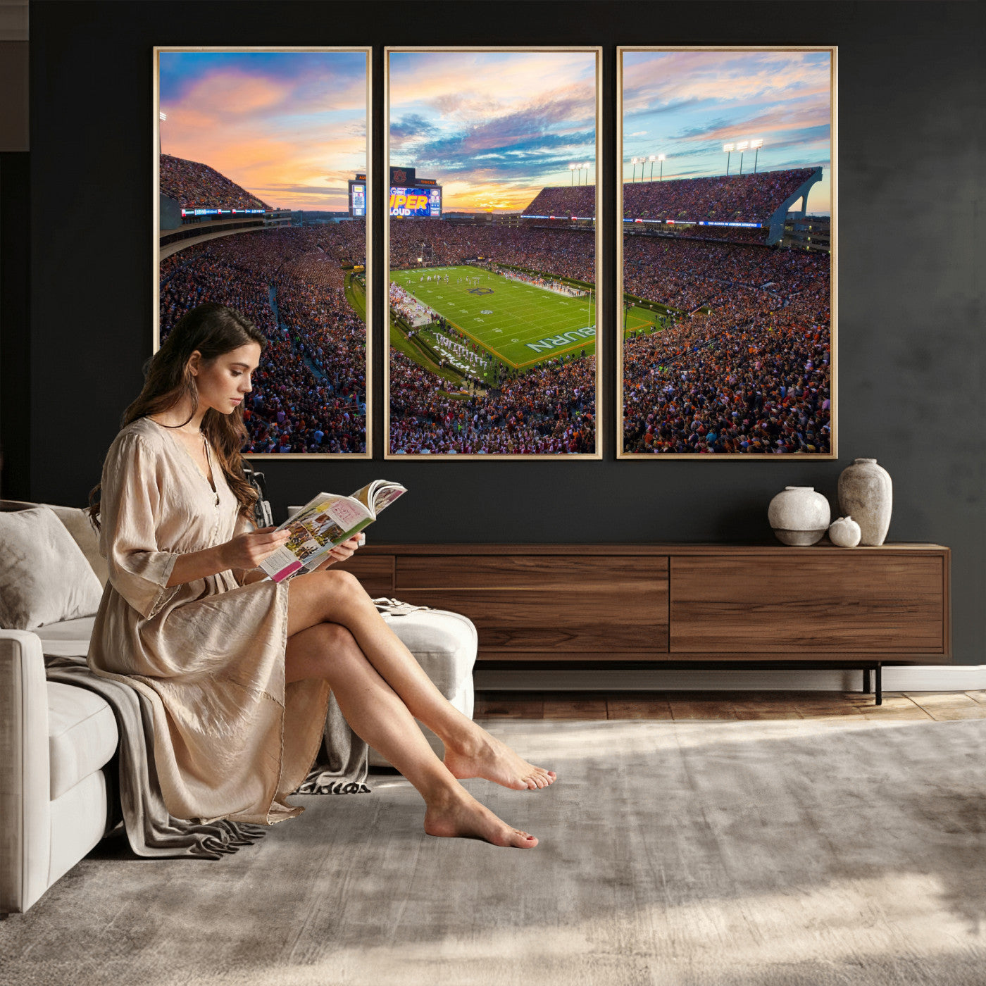 75203764-MGV-CV-36X24 - Jordan-Hare Stadium Auburn Tigers Football Stadium Canvas Wall Art