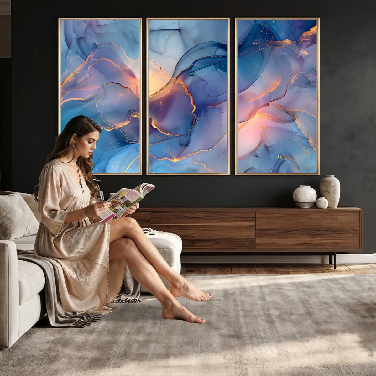 13710509-MGV-CV-36X24 - Colorful Abstract Canvas Wall Art Print, Vibrant Popup Color Art Print