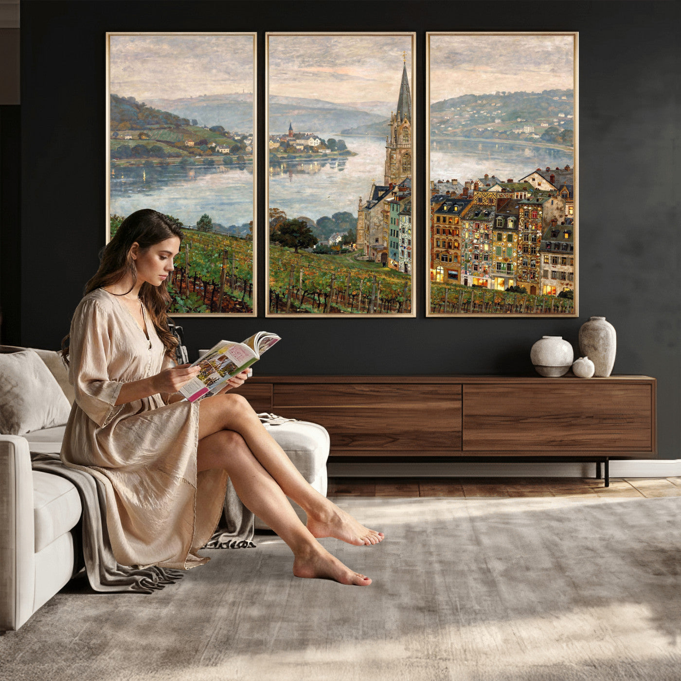 62626662-MGV-CV-36X24 - Mosel City Mosel River by Nicolai Astudin Wall Art Canvas Print