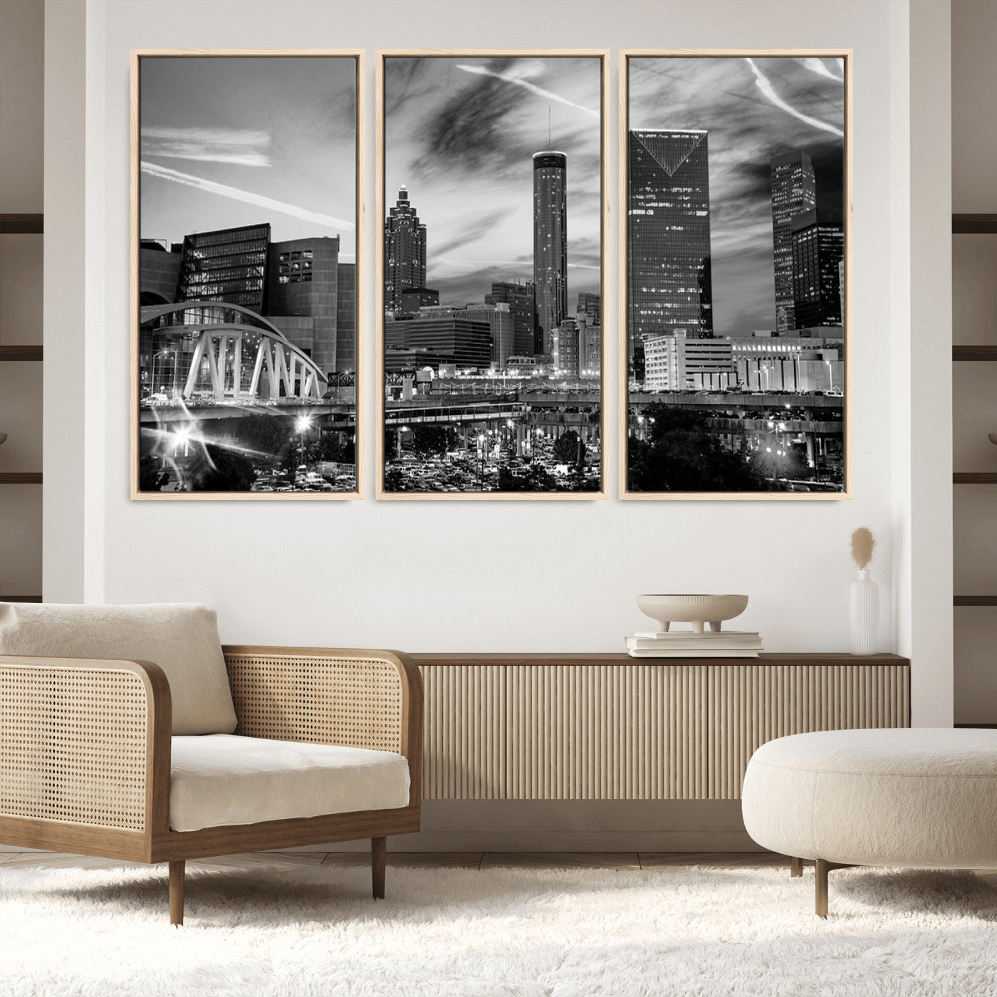 34800-MGV-FC-60X40-3P_Natural-Black and White Atlanta Wall Art Canvas Print