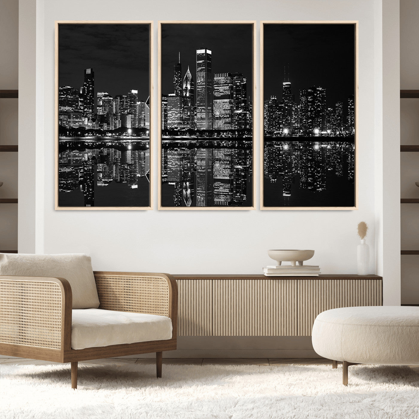 15050-MGV-FC-48X32-3P_Natural-Chicago Wall Art Canvas Print
