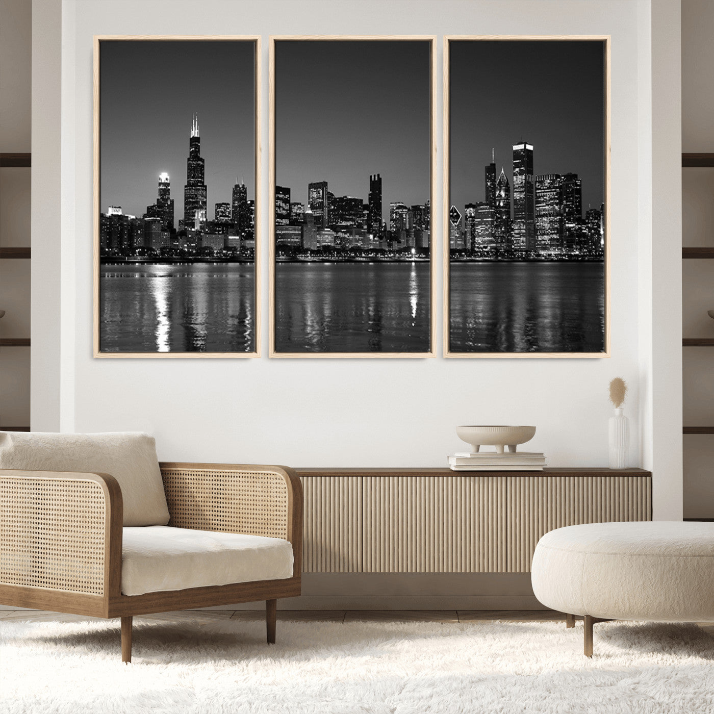 67435-MGV-FC-60X40-3P_Natural-Chicago Wall Art Canvas Print