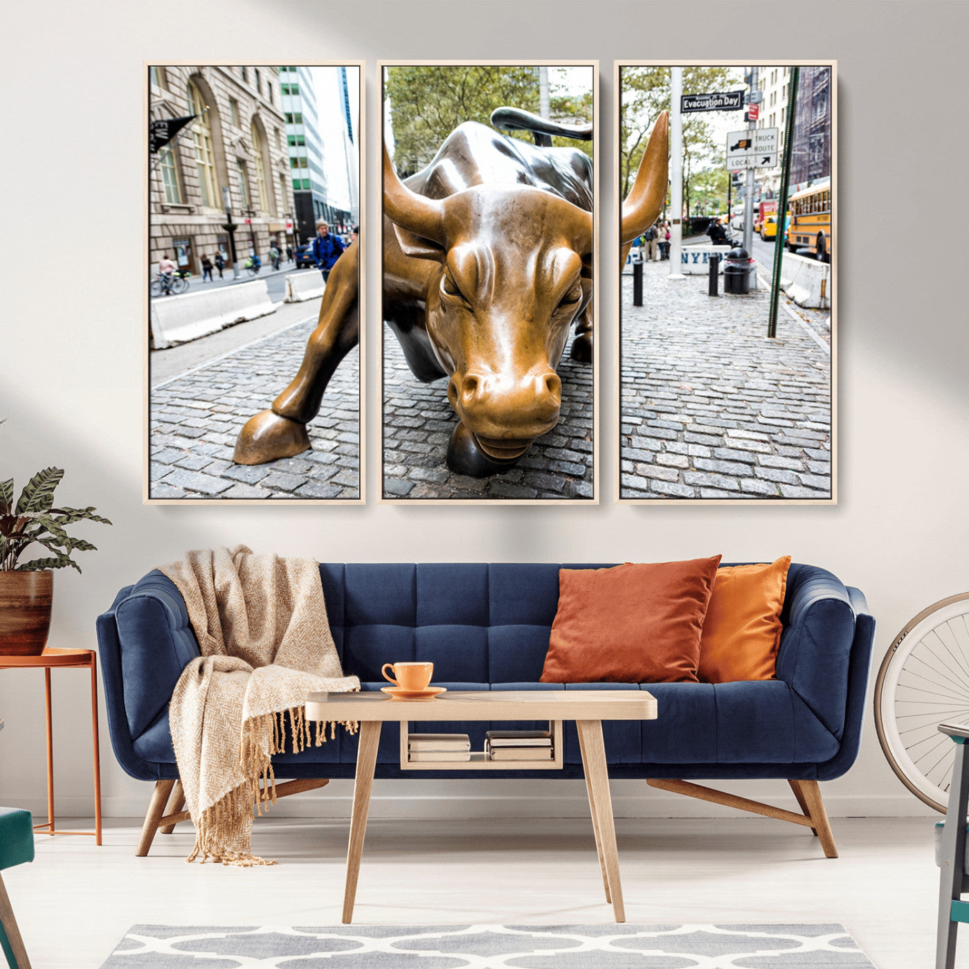 -Charging Bull Wall Art Canvas Print