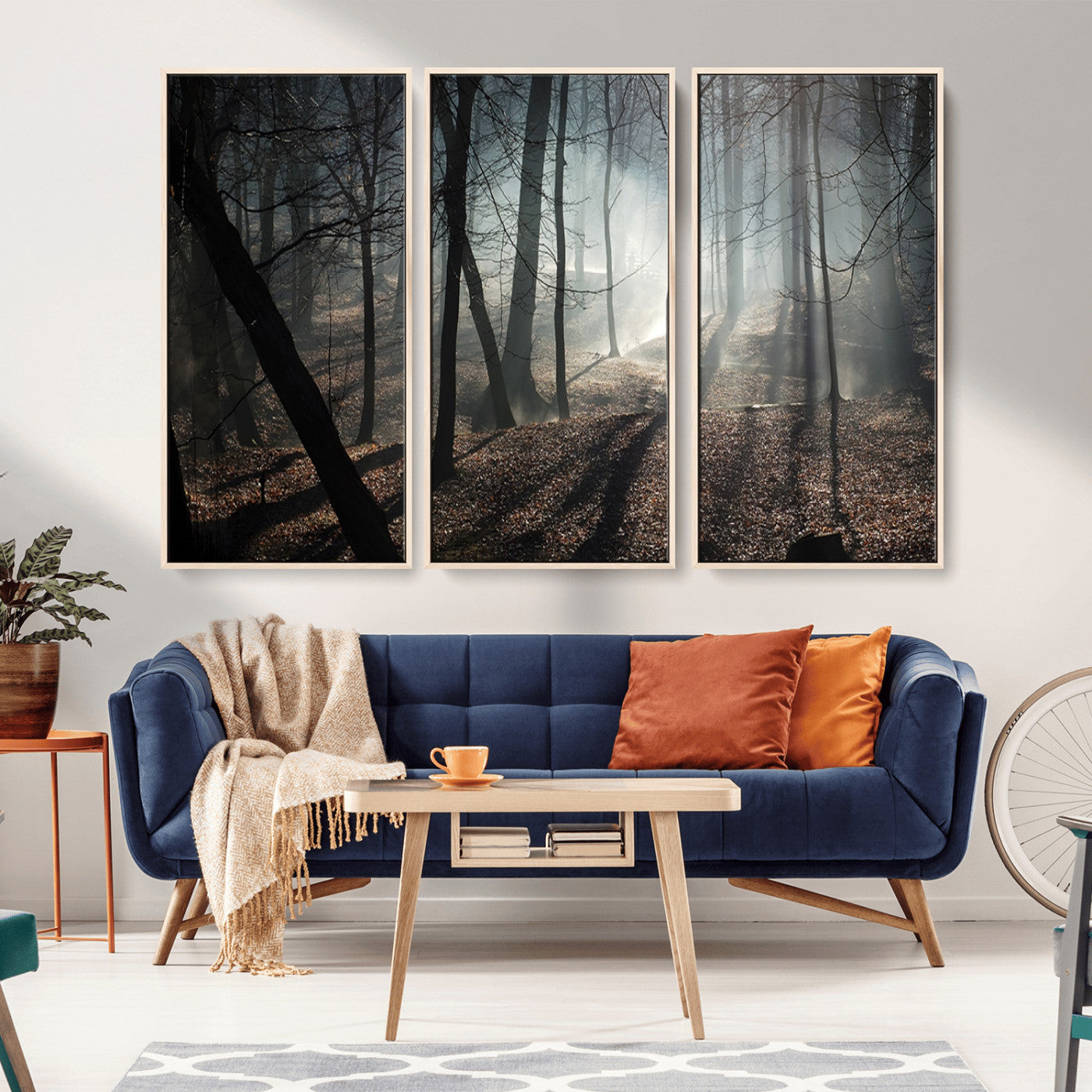 -Dark Family and Tree Wall Art Canvas Print