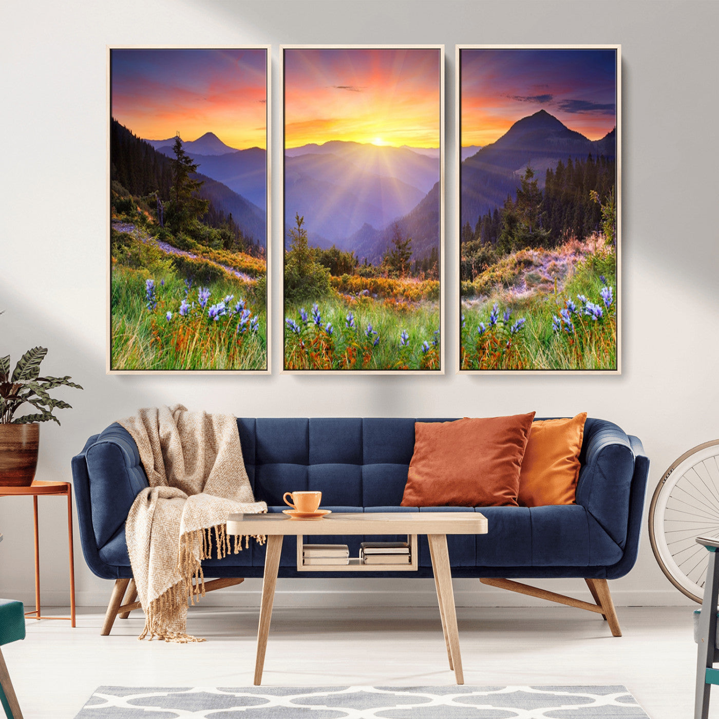 -Mountain and Spring Wall Art Canvas Print