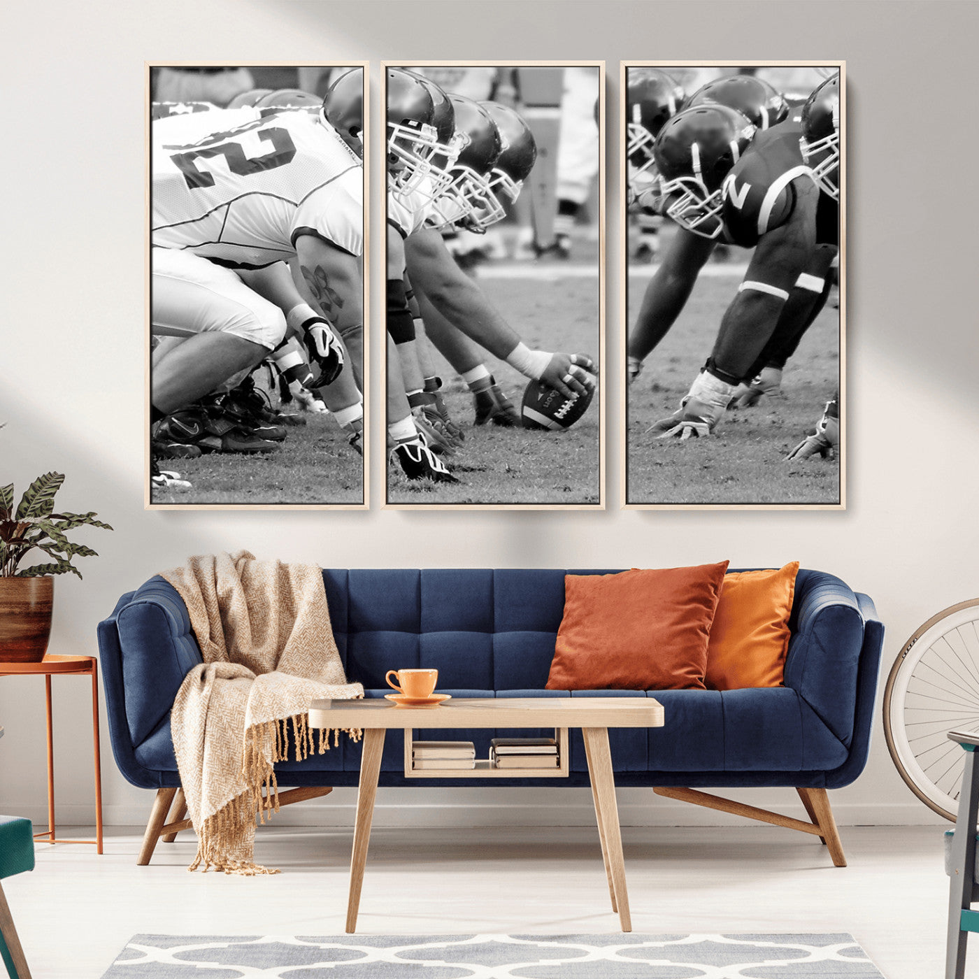 -American Football Player Wall Art Canvas Print
