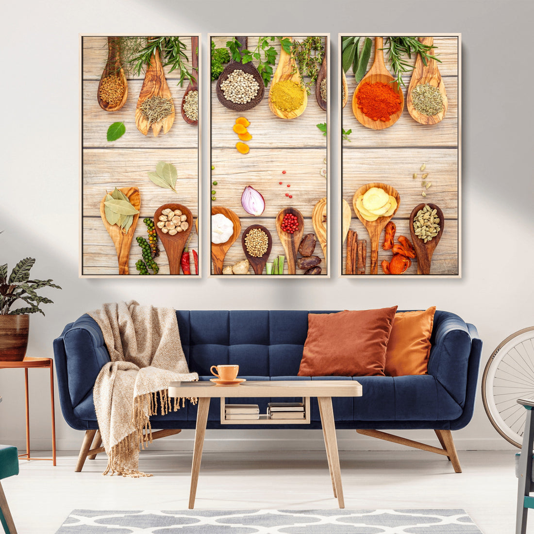 Kitchen Spice on the Table Wall Art, Kitchen Spice Wall Art Canvas Print
