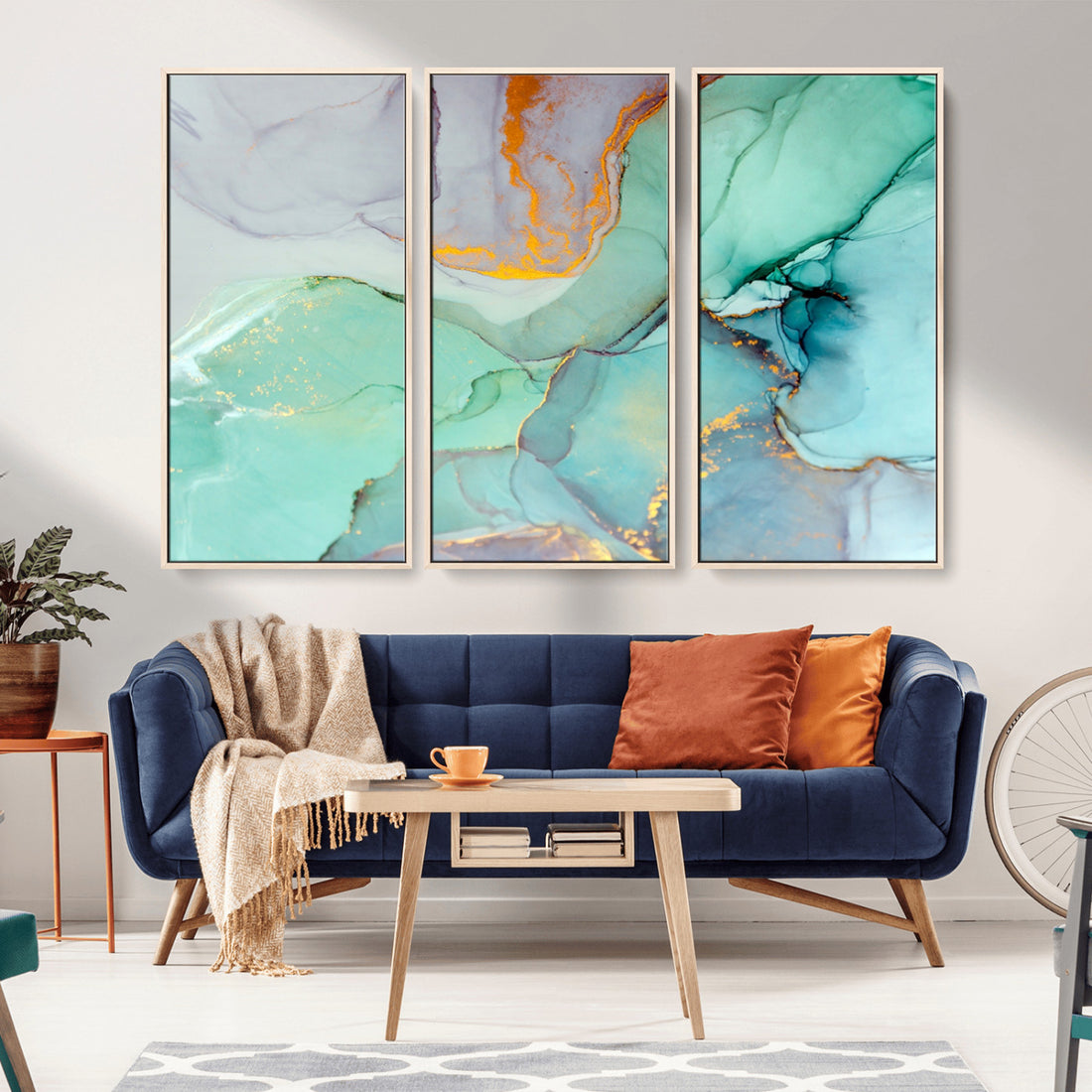 Colorful Marble Fluid Effect Canvas Wall Art Print