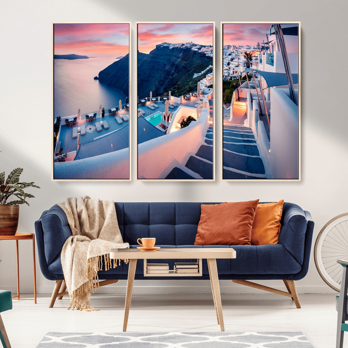-Santorini Island Wall Art Canvas Print