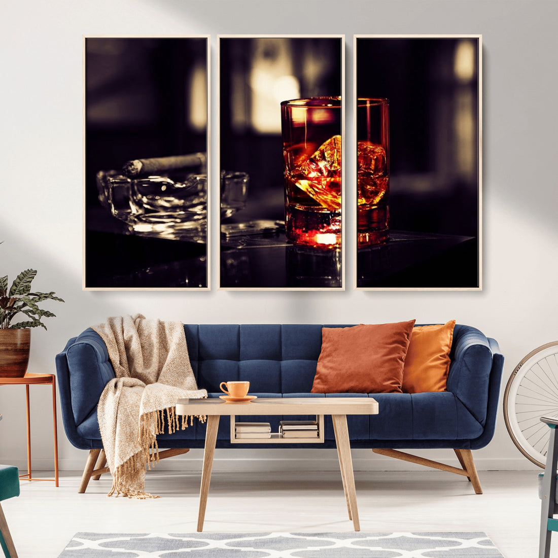 Whiskey and Cigar Canvas | Luxurious Wall Art for Home or Bar