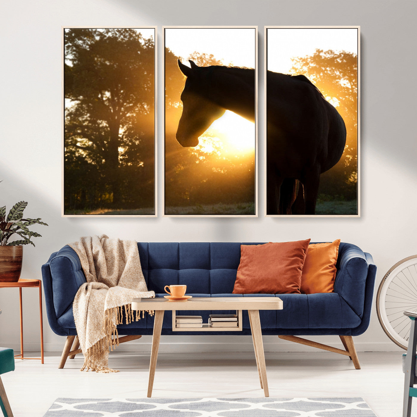 -Horse at Sunset Wall Art Animal Canvas Print