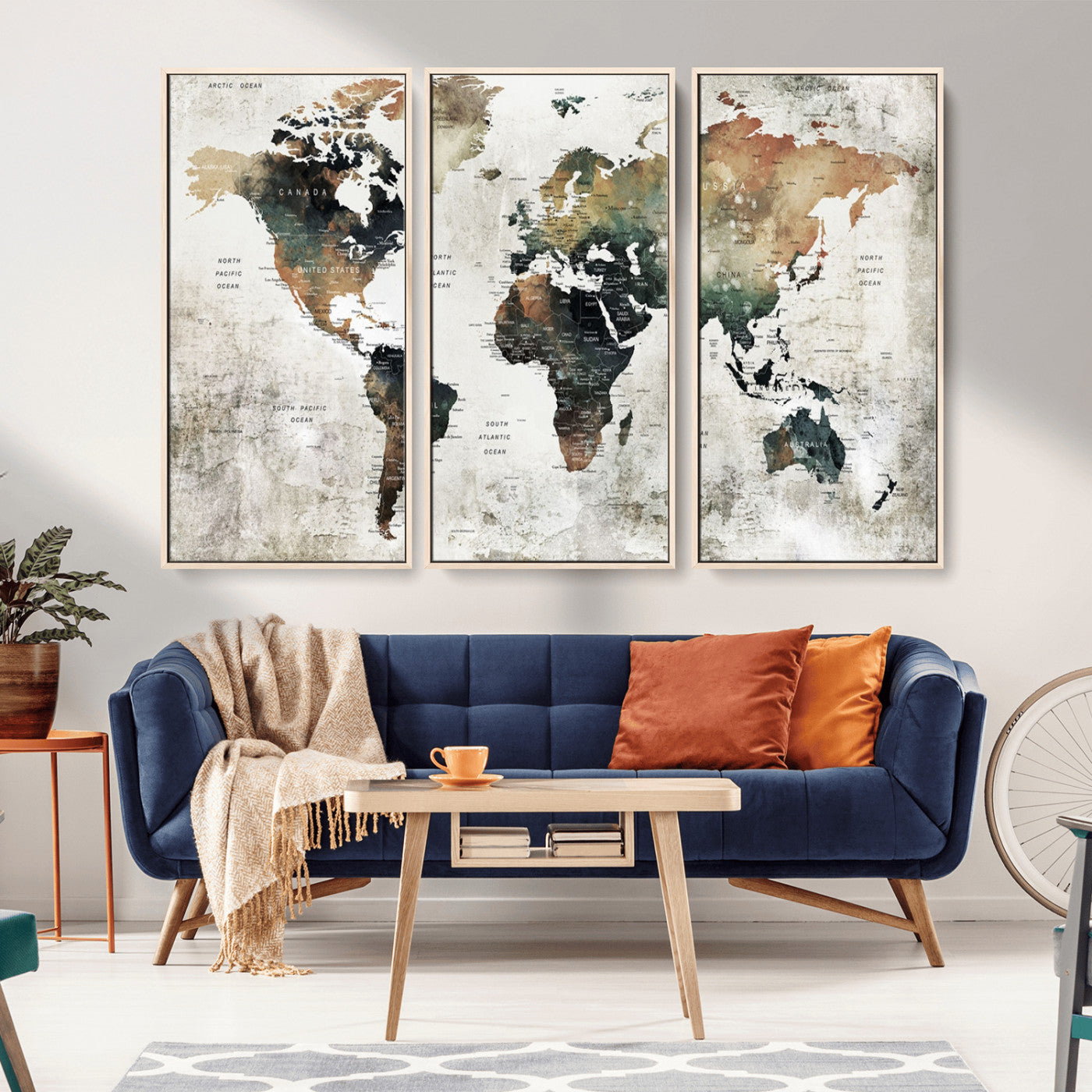 19444-MGV-CV-36X24-Push Pin World Map Canvas Print – Travel Tracker Wall Art for Couples, Perfect Anniversary Gift for Home or Office Decor