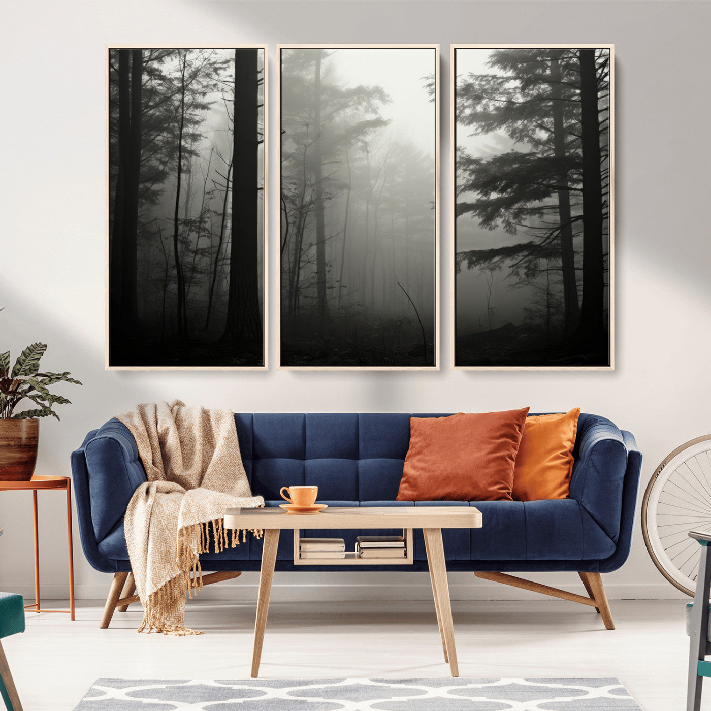 -Misty Forest Wall Art Premium Canvas Print a Foggy and Serene Atmosphere - Nature Wall Art