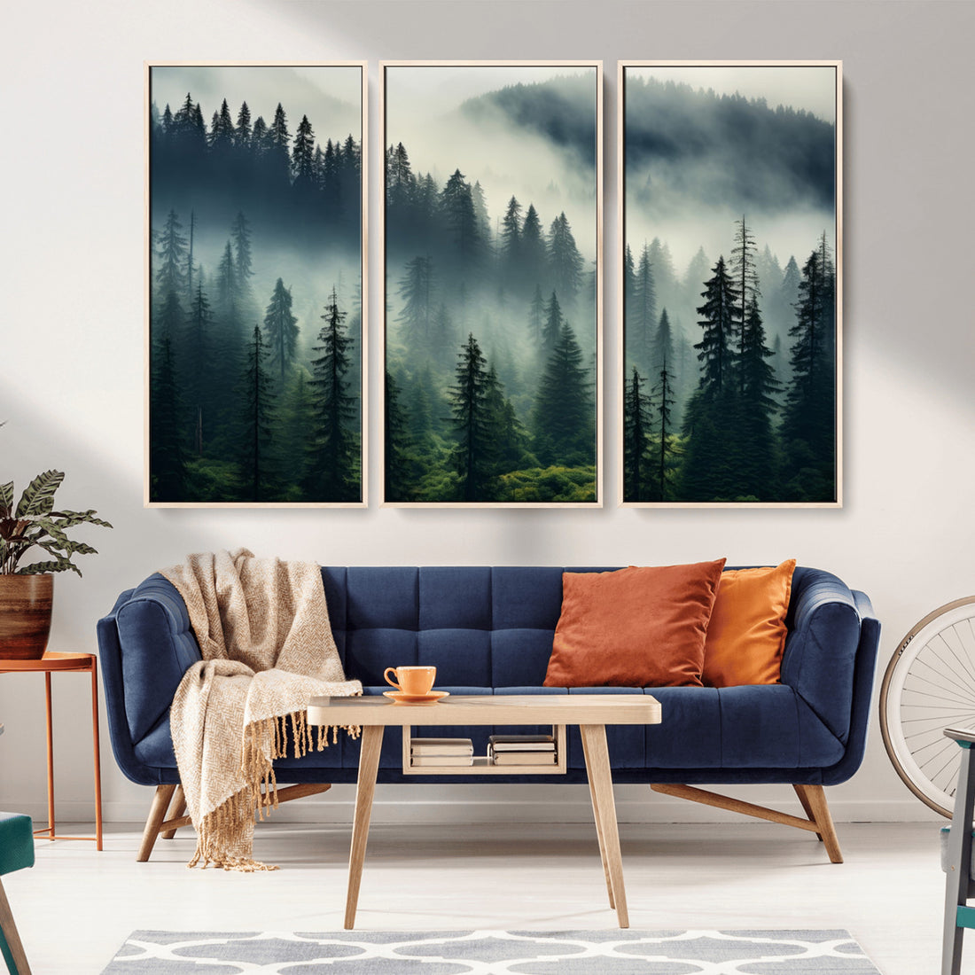 Captivating Misty Forest Wall Art, Foggy and Serene Atmosphere Canvas Print