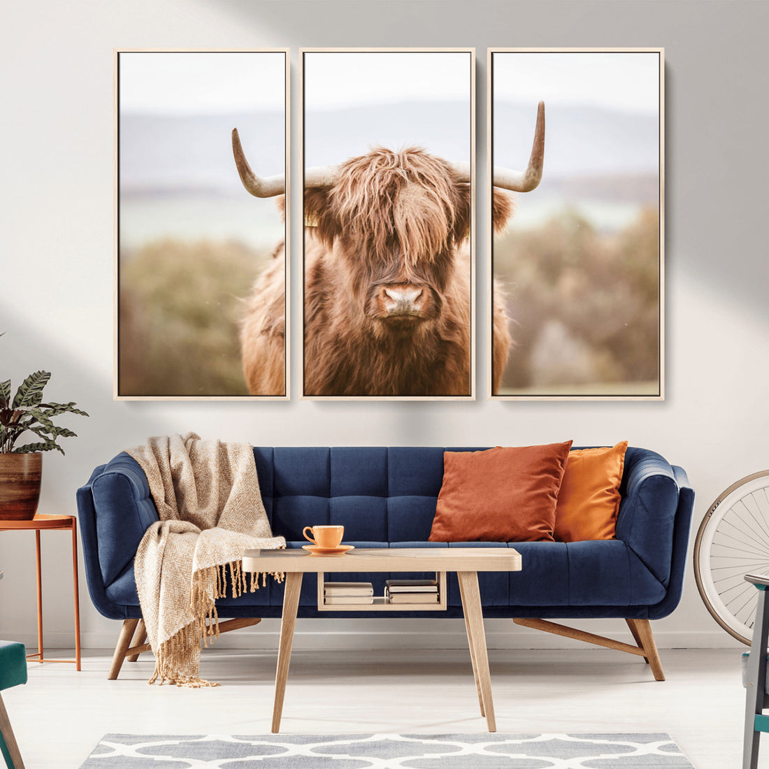 Scottish Serene Highland Cow Canvas Wall Art