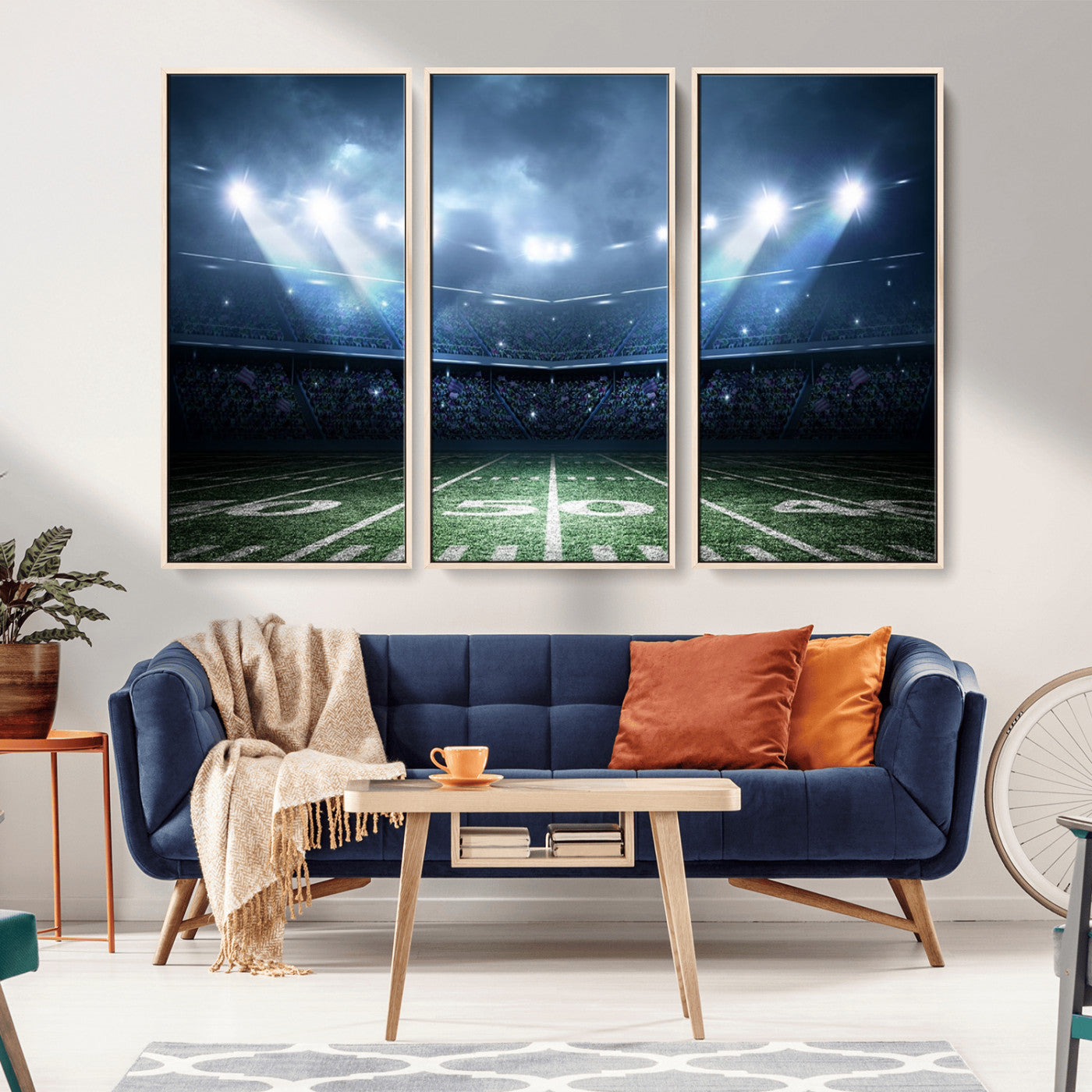 74741-MGV-CV-36X24-American Football Stadium Wall Art Canvas, American Football Stadium Canvas Print