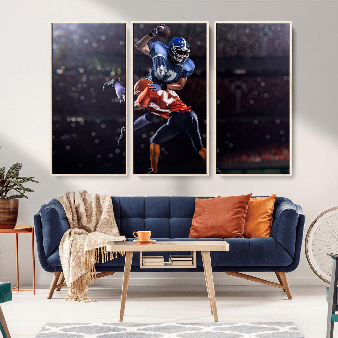 76491-MGV-CV-36X24-American Football Wall Art Canvas Print, Stadium Sport Wall Art Print