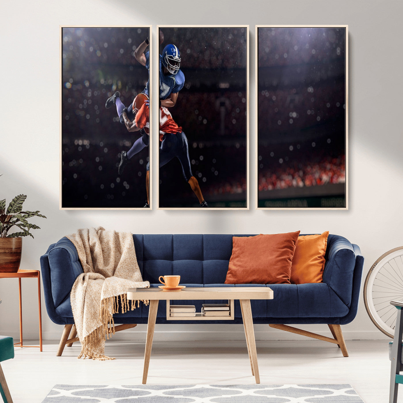 68009-MGV-CV-36X24-American Football Wall Art Canvas Print, Stadium Sport Wall Art Print