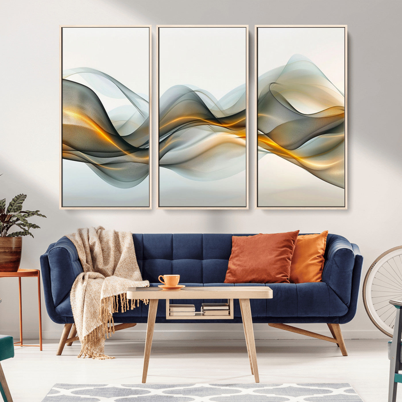 ES1001-MGV-CV-36X24-Abstract Wave Canvas Wall Art – Fluid Contemporary Elegance in Motion – Ready to Hang