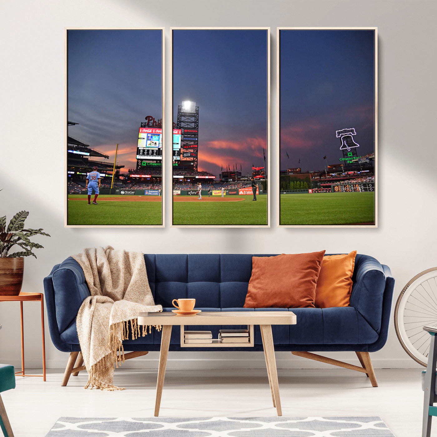 22594-MGV-CV-36X24-Philadelphia Phillies Baseball Print - Philadelphia Citizens Bank Park Stadium Wall Art, Phillies