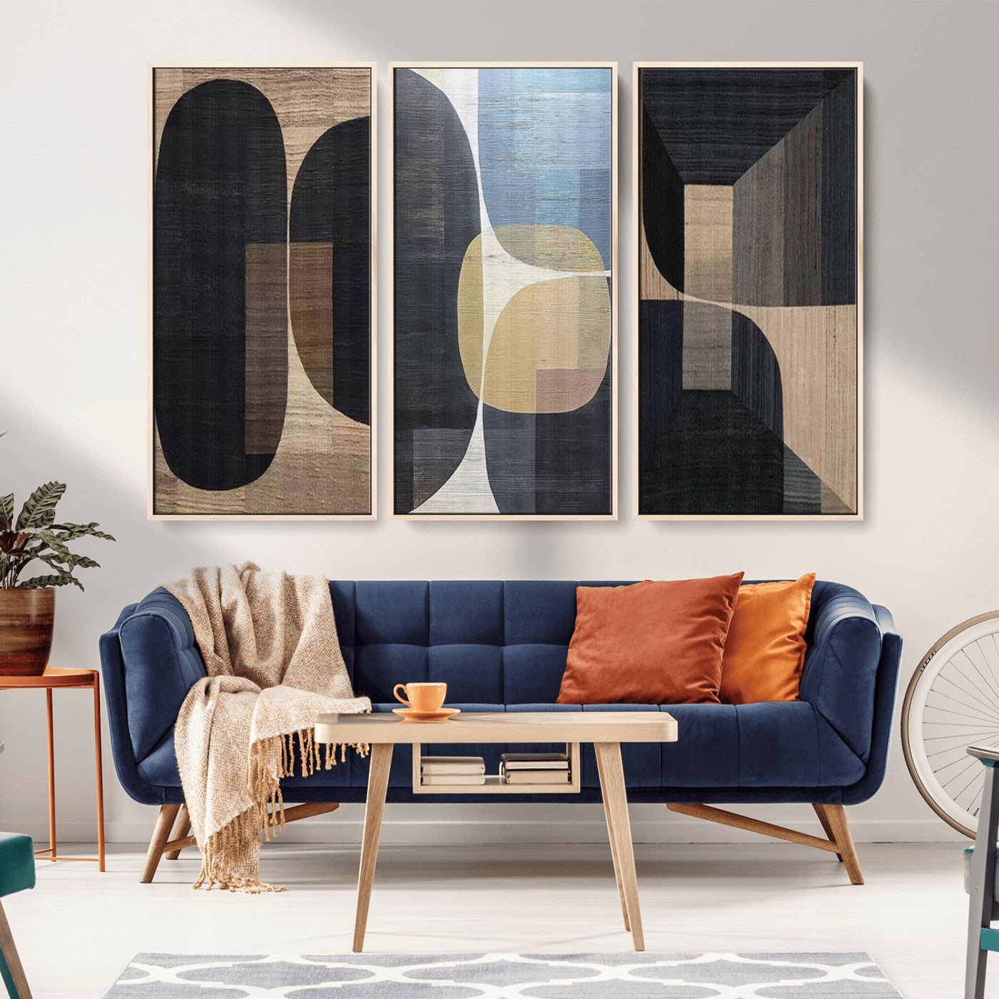 75252-MGV-CV-36X24-Minimalist Wabi Sabi Abstract Geometric Wall Art Canvas Print – Modern Minimalist Shapes – Ready to