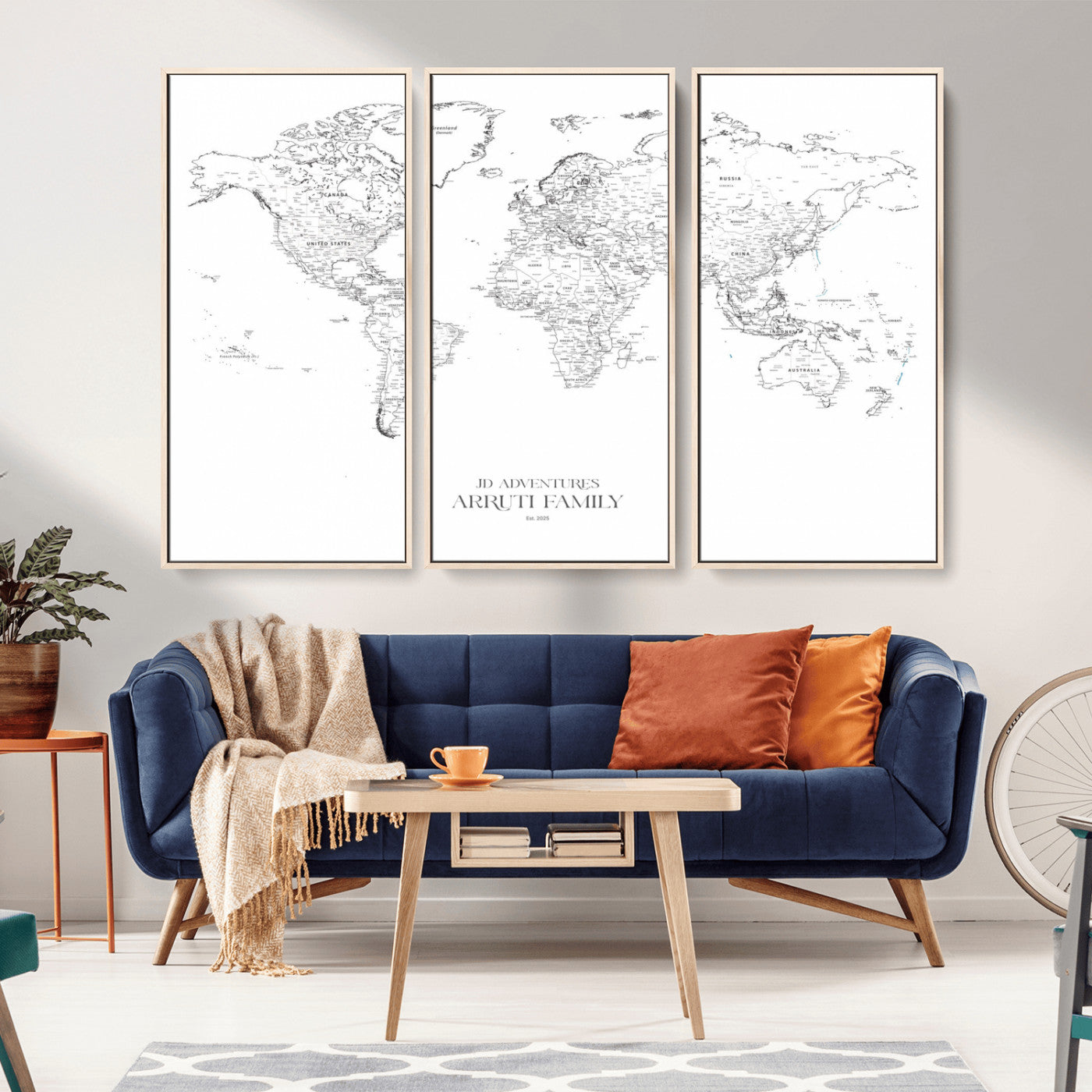 -Push Pin World Map Canvas Print – Travel Tracker Wall Art for Couples, Perfect Anniversary Gift for Home or Office Decor