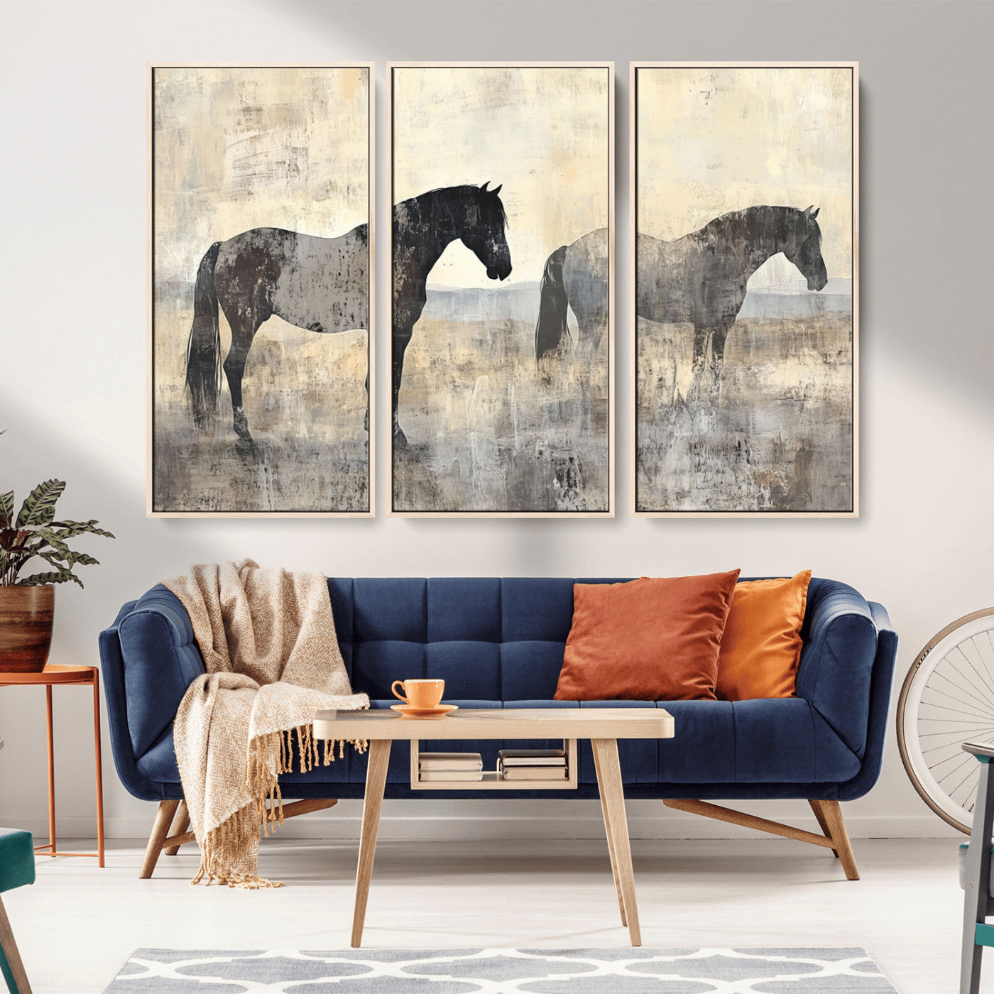-Vintage Horses Wall Art Canvas Print