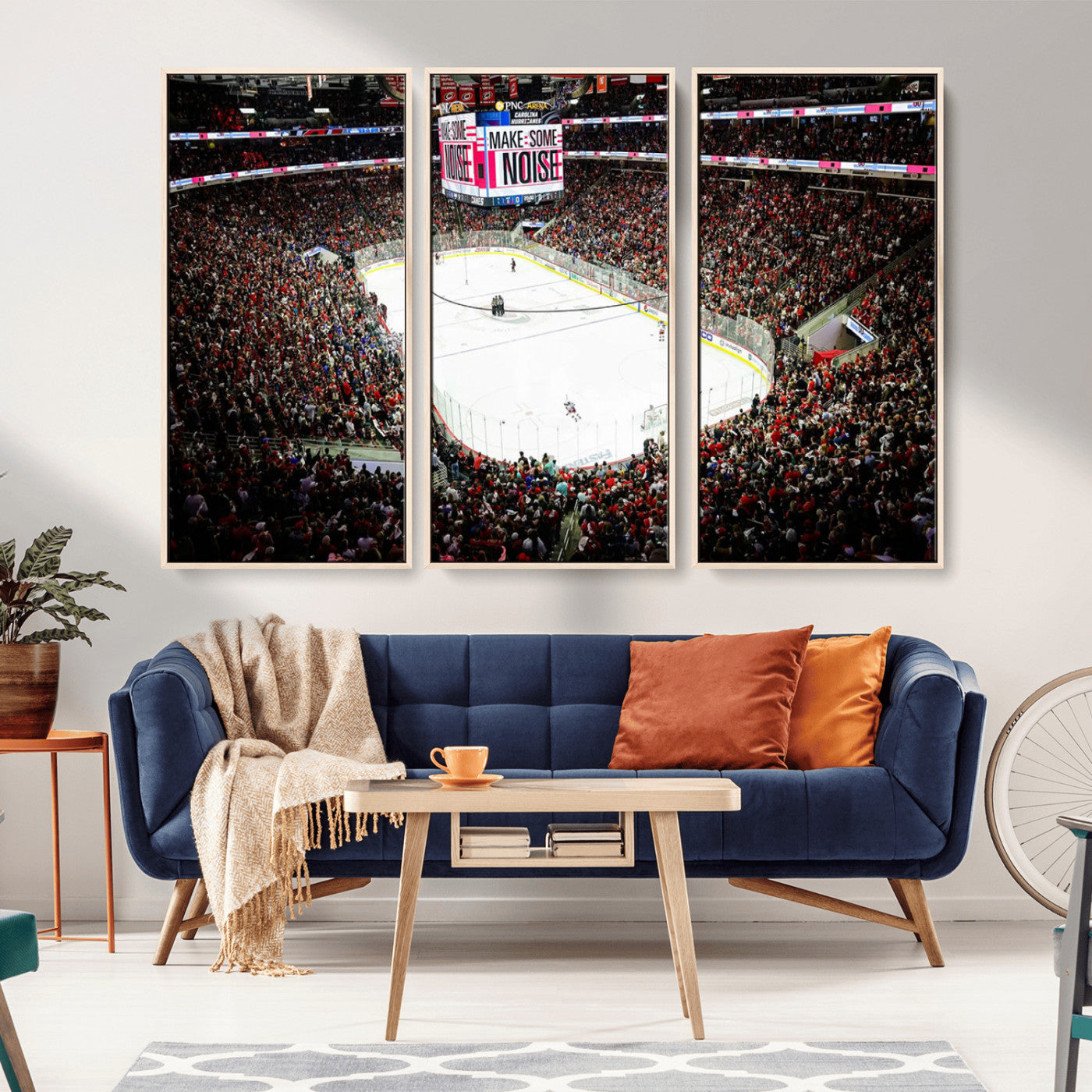 -PNC Arena Raleigh North Carolina Hurricanes Hockey Stadium Wall Art Canvas, North Carolina