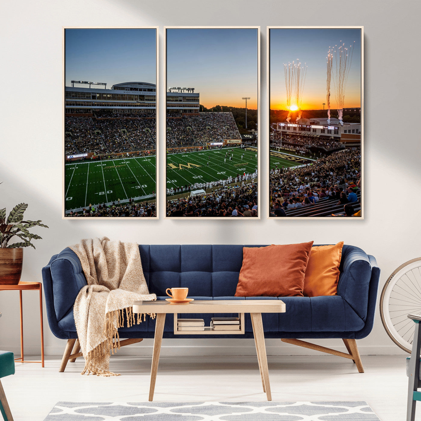 29253-MGV-CV-36X24-Demon Deacons Football Team Print Canvas- Winston-Salem Allegacy Federal Credit Union Stadium Wall