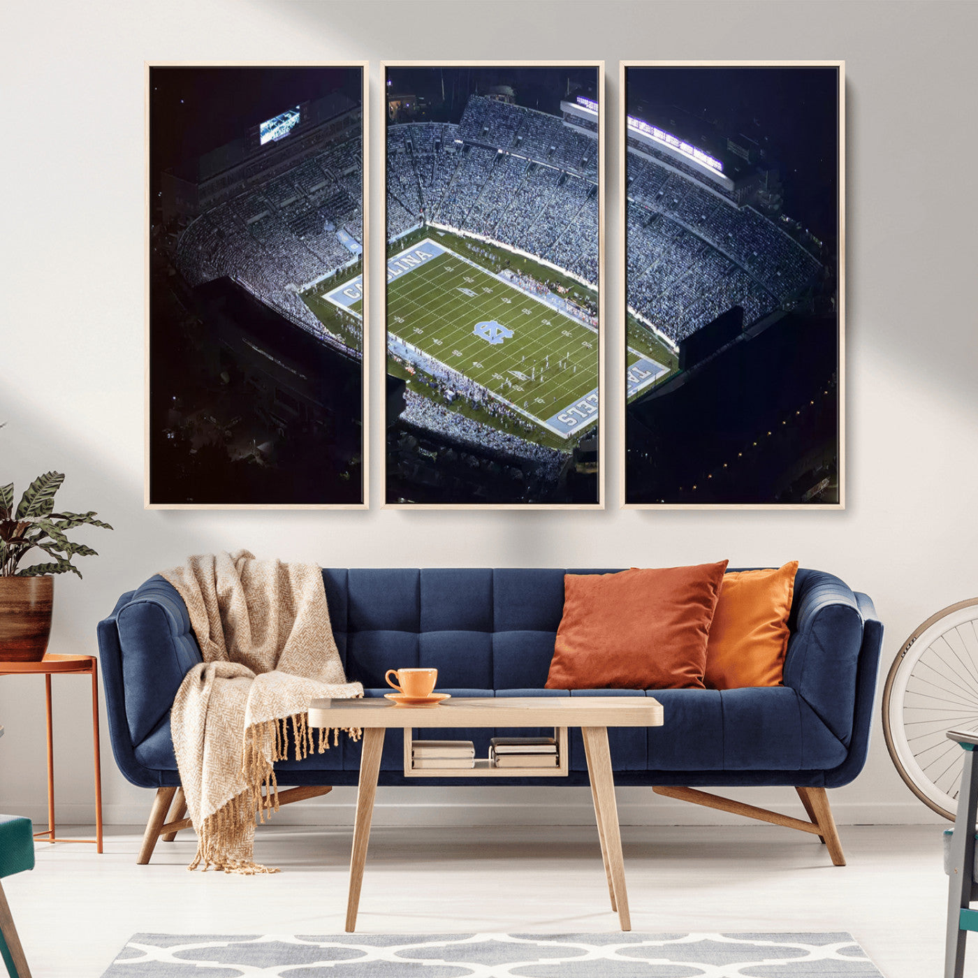 88375-MGV-CV-36X24-University of North Carolina Tar Heels Football Team Print - Chapel Hill Kenan Memorial Stadium
