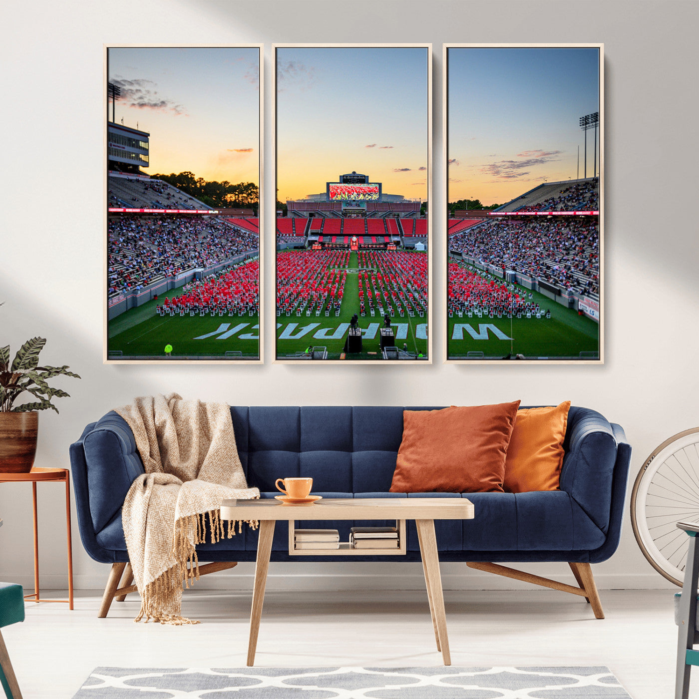 -NC State Wolfpack Football Team Print Wall Art - Raleigh Carter-Finley Stadium Wall Art Canvas Print