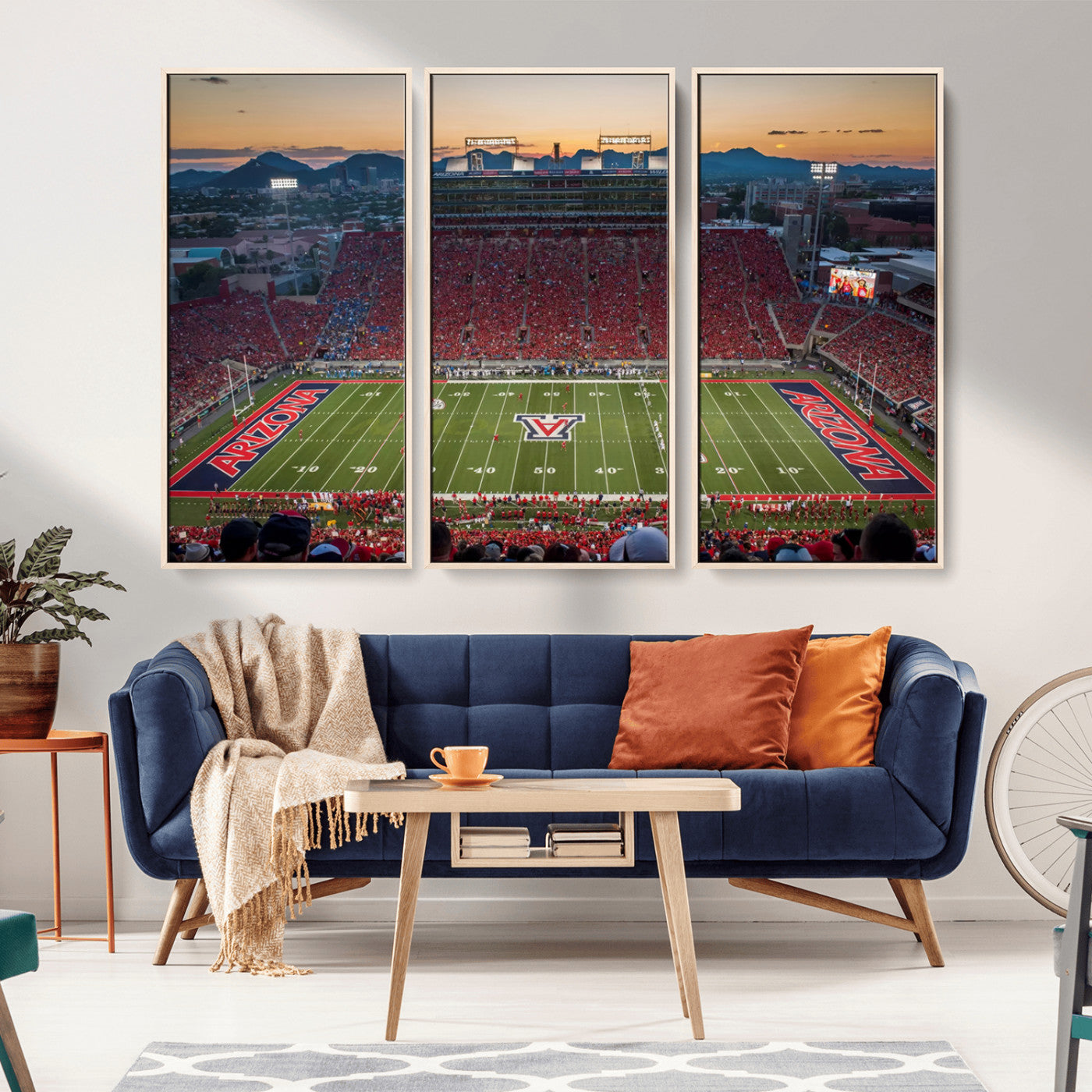 45563-MGV-CV-36X24-Arizona Wildcats Football Team Print - Tucson Arizona Stadium Wall Art Canvas Print