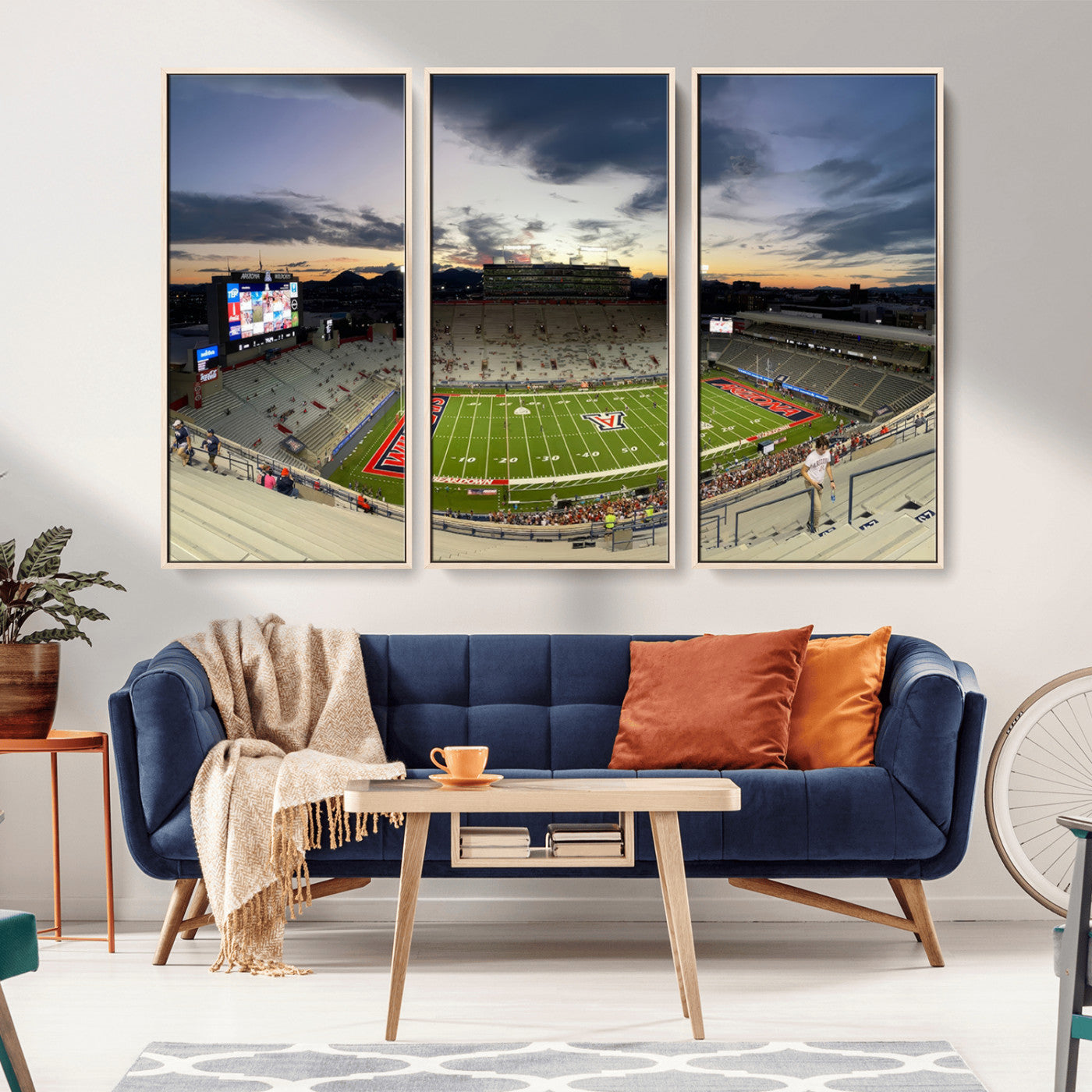 24339-MGV-CV-36X24-Arizona Wildcats Football Team Print - Tucson Arizona Stadium Wall Art Canvas Print