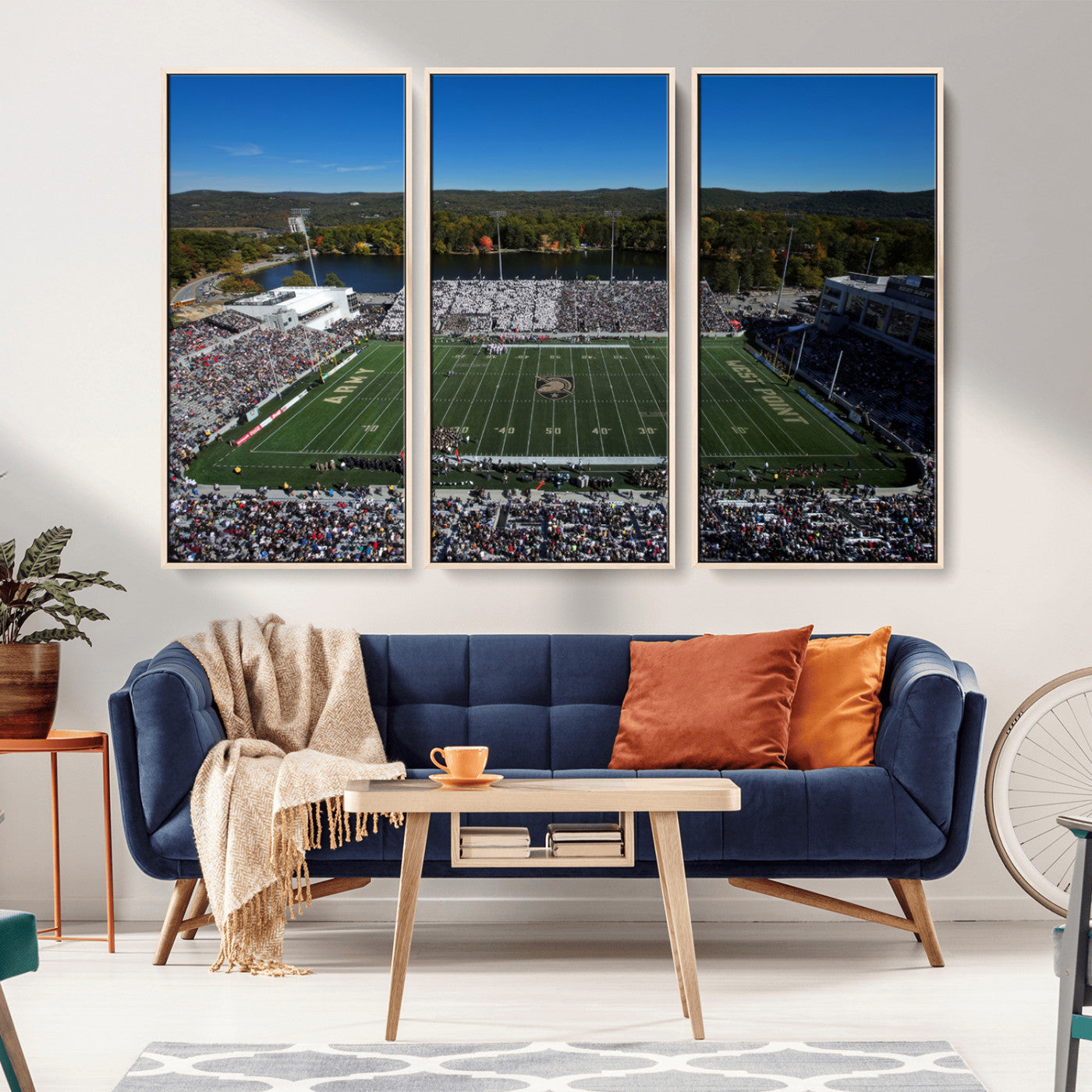 52056-MGV-CV-36X24-Army Black Knights Football Team Print - West Point Michie Stadium Wall Art Canvas Print