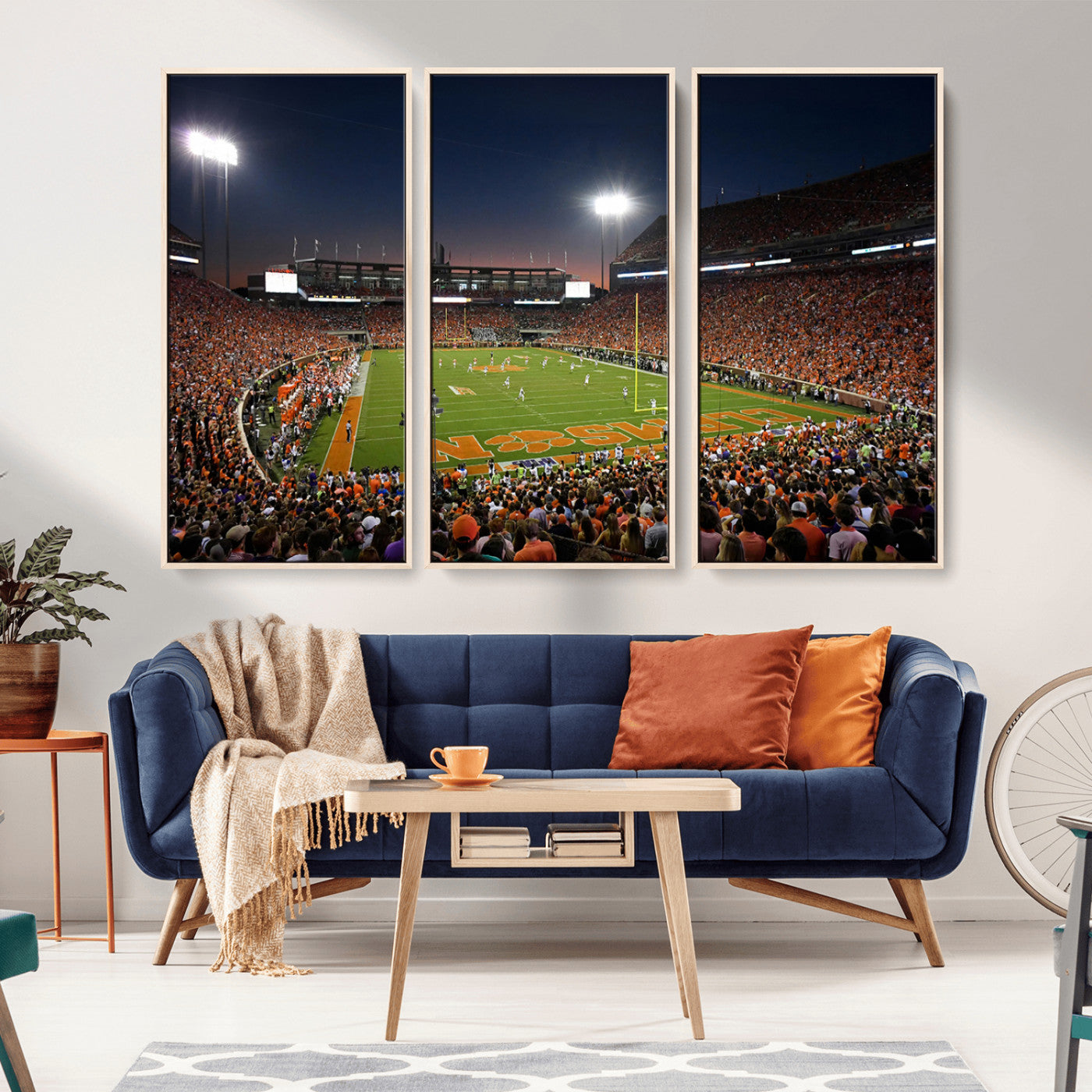 -Clemson University Tigers Art Print, Football Team Print - Clemson Memorial Stadium Wall Art Canvas