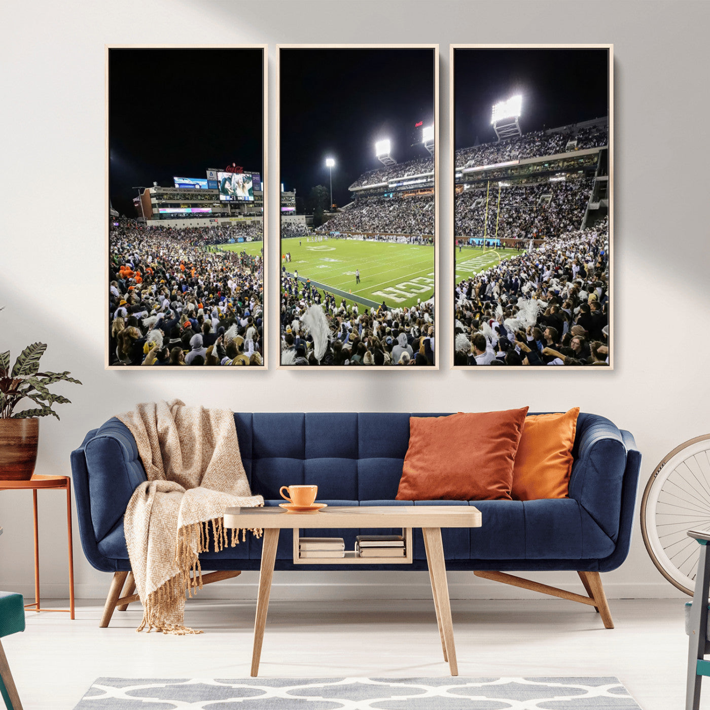 49339-MGV-CV-36X24-Georgia Tech Yellow Jackets Football Team Print - Atlanta Bobby Dodd Stadium Wall Art Canvas Print